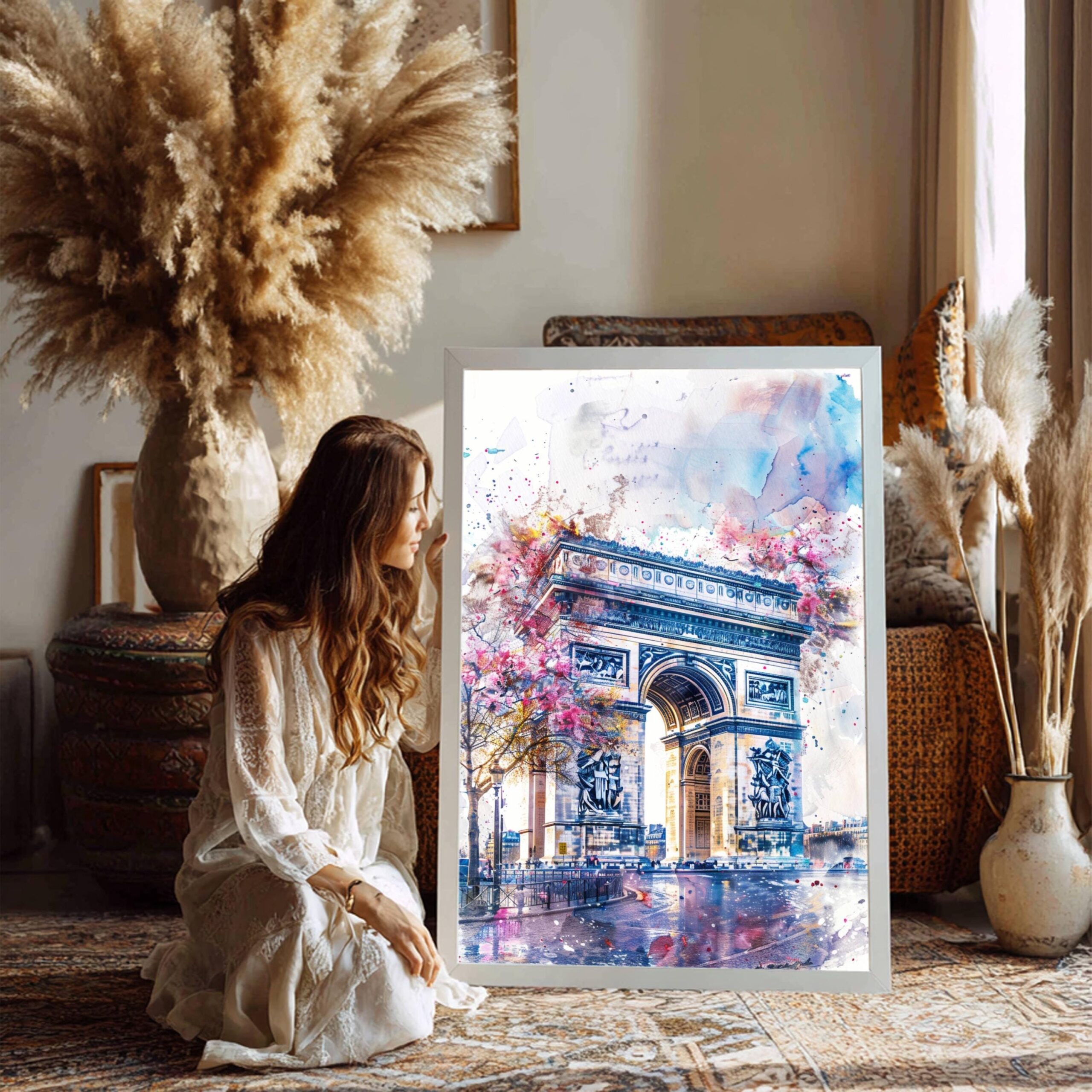 Arc de Triomphe Paris Europe Watercolor: French Travel Art Poster - Image 2