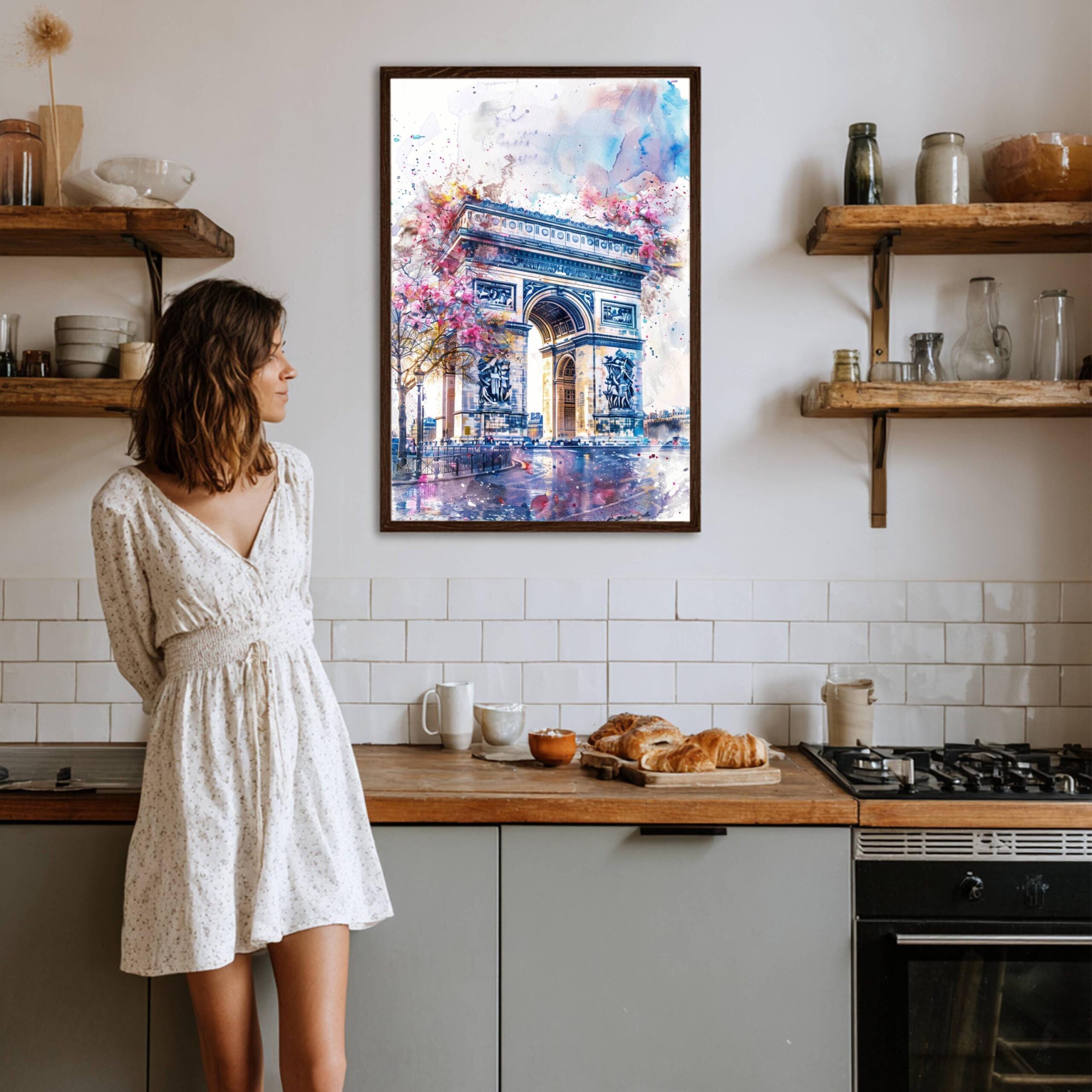 Arc de Triomphe Paris Europe Watercolor: French Travel Art Poster - Image 3