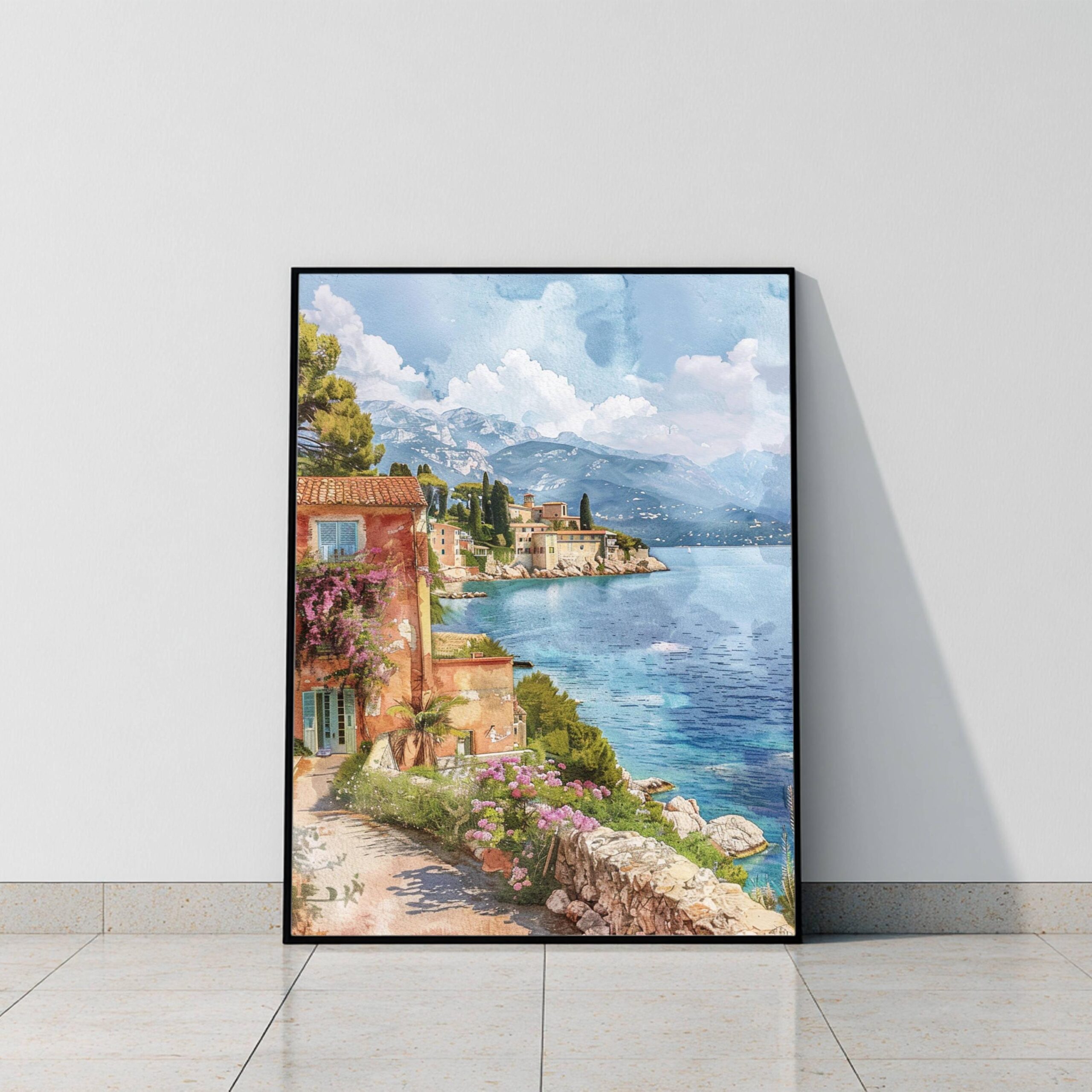 Côte d'Azur French Riviera Watercolor Print: France Travel Art Poster - Image 9