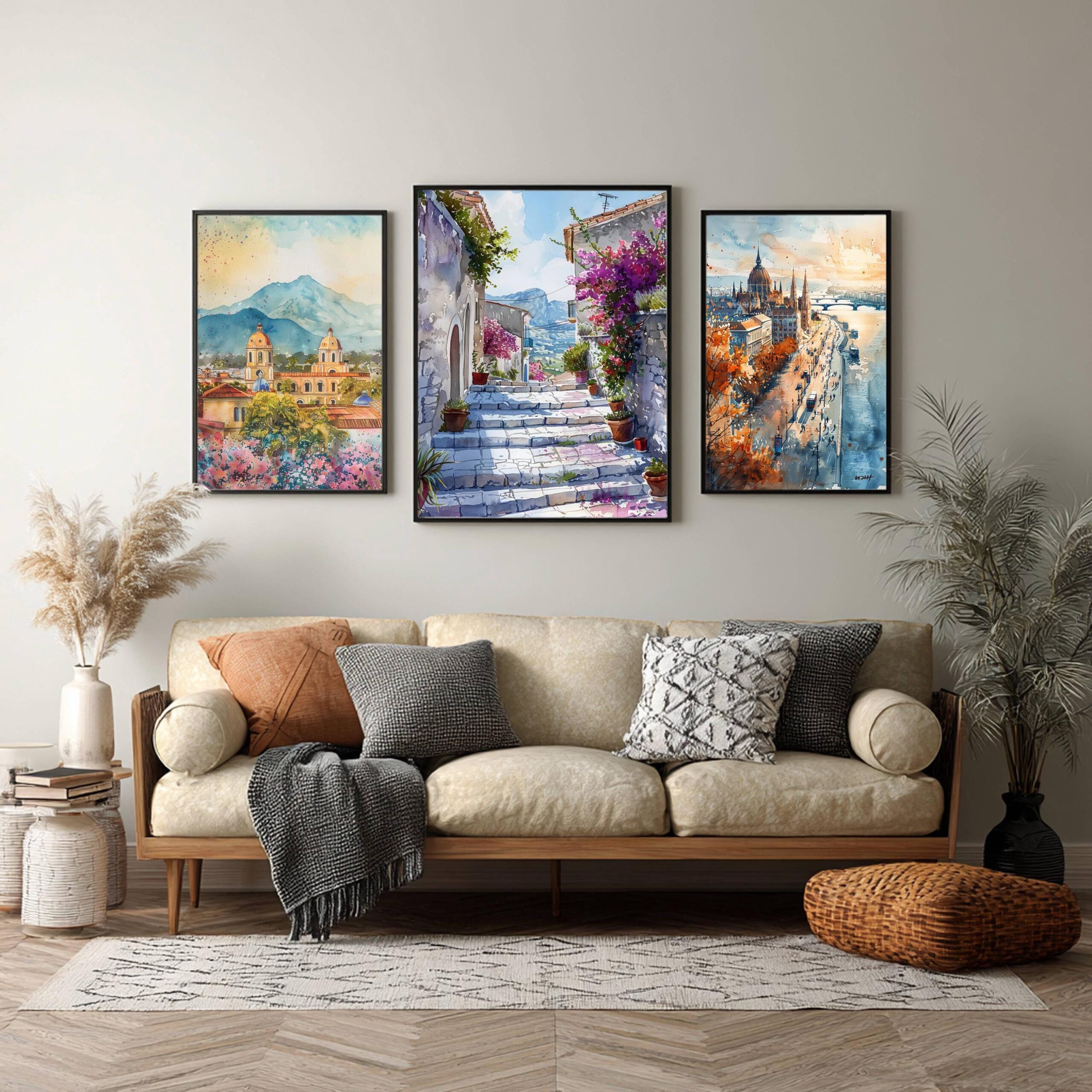 Island of Sicily Italy Europe Watercolor Print: Travel Art Poster - Image 5