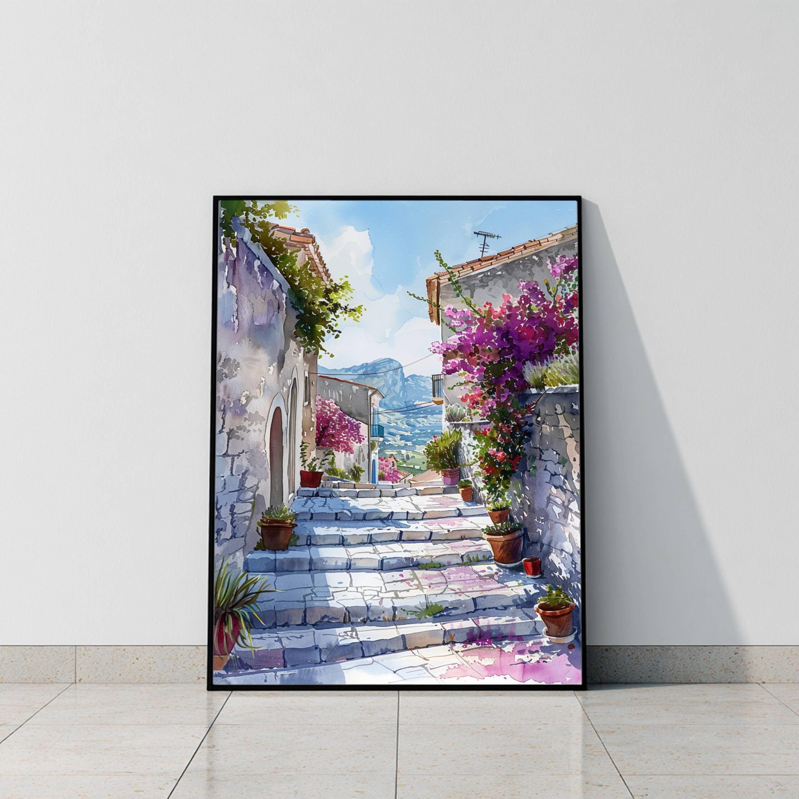 Island of Sicily Italy Europe Watercolor Print: Travel Art Poster - Image 9