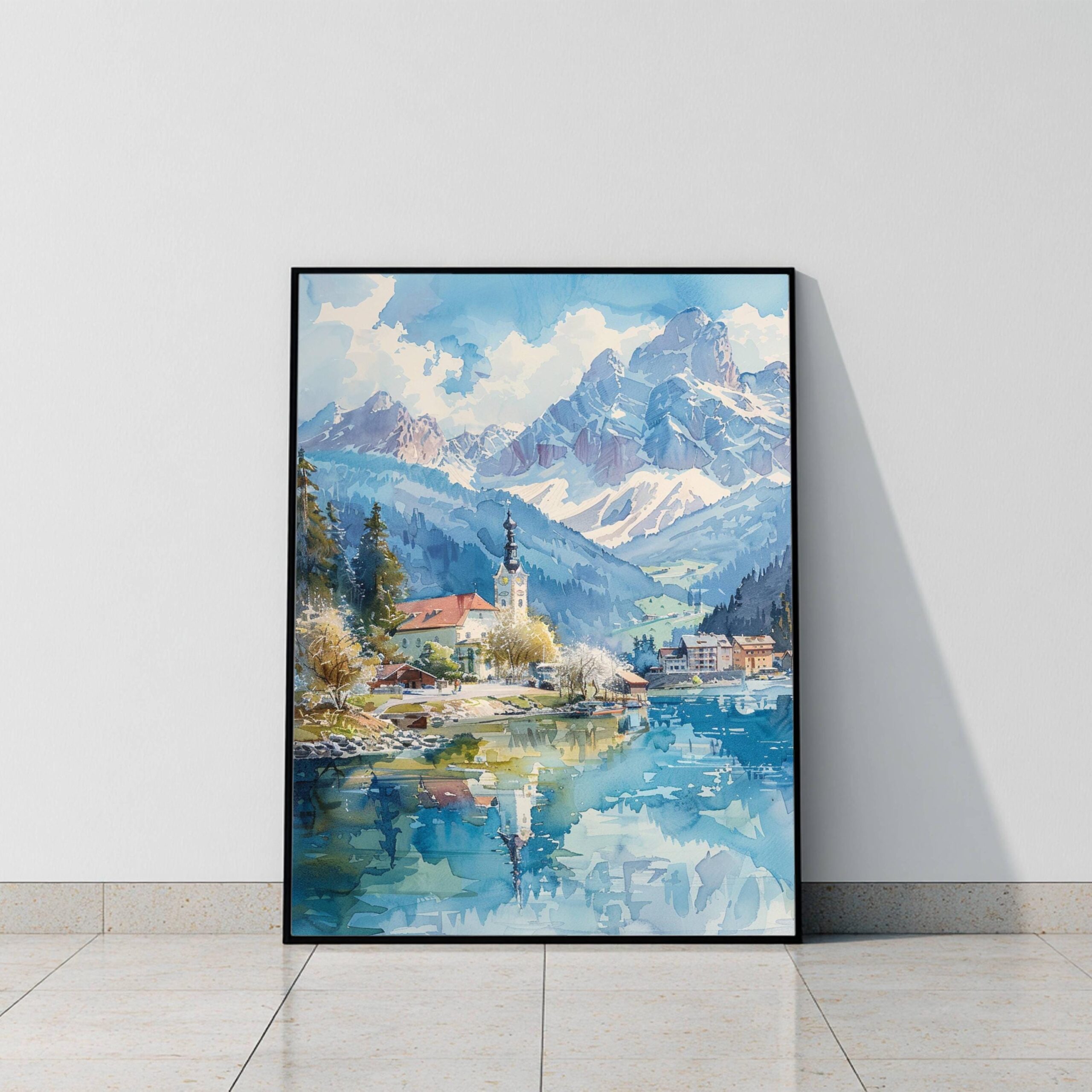 Austria Europe Watercolor: Austrian Travel Art Poster Print - Image 9