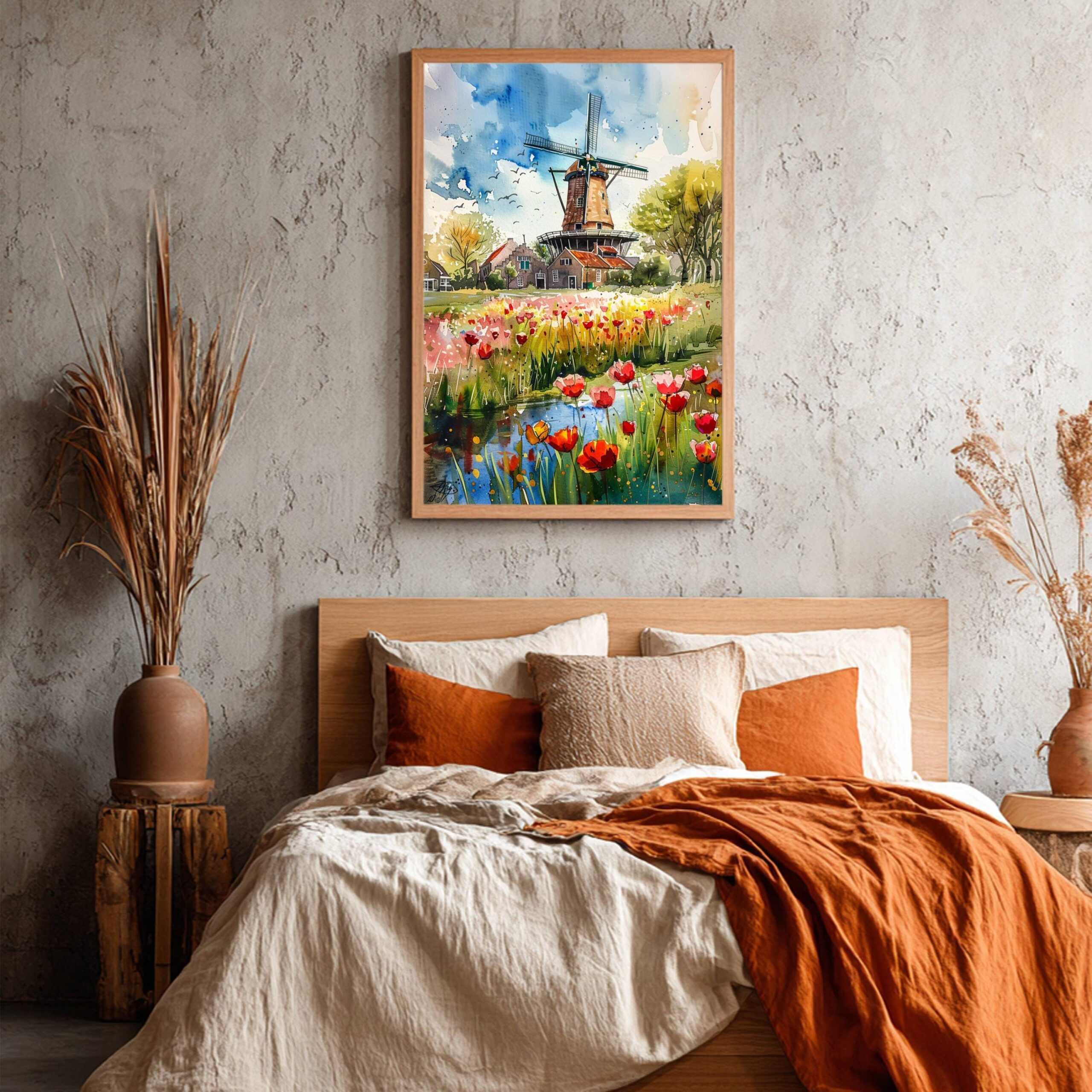 The Netherlands (Holland) Europe Watercolor: Travel Poster Print - Image 8