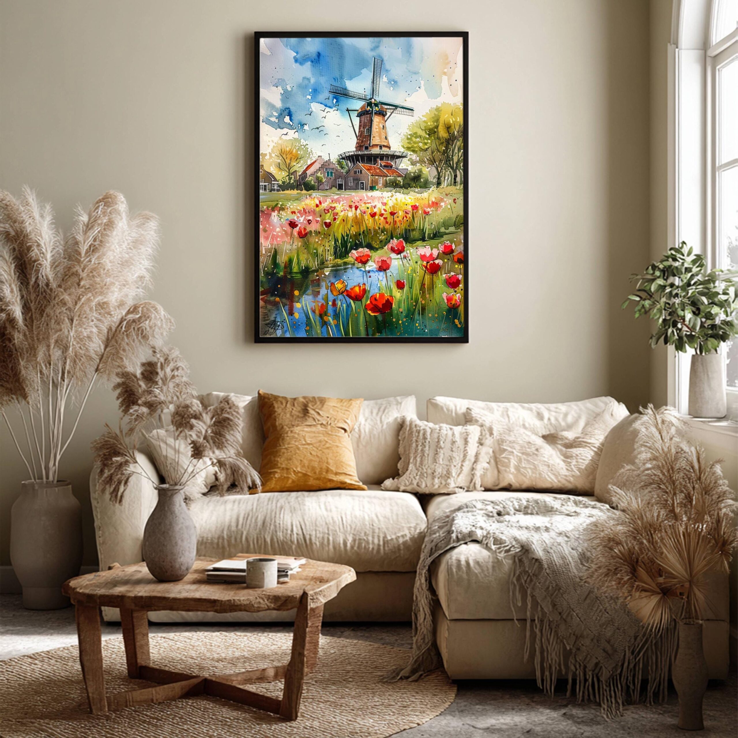 The Netherlands (Holland) Europe Watercolor: Travel Poster Print - Image 9
