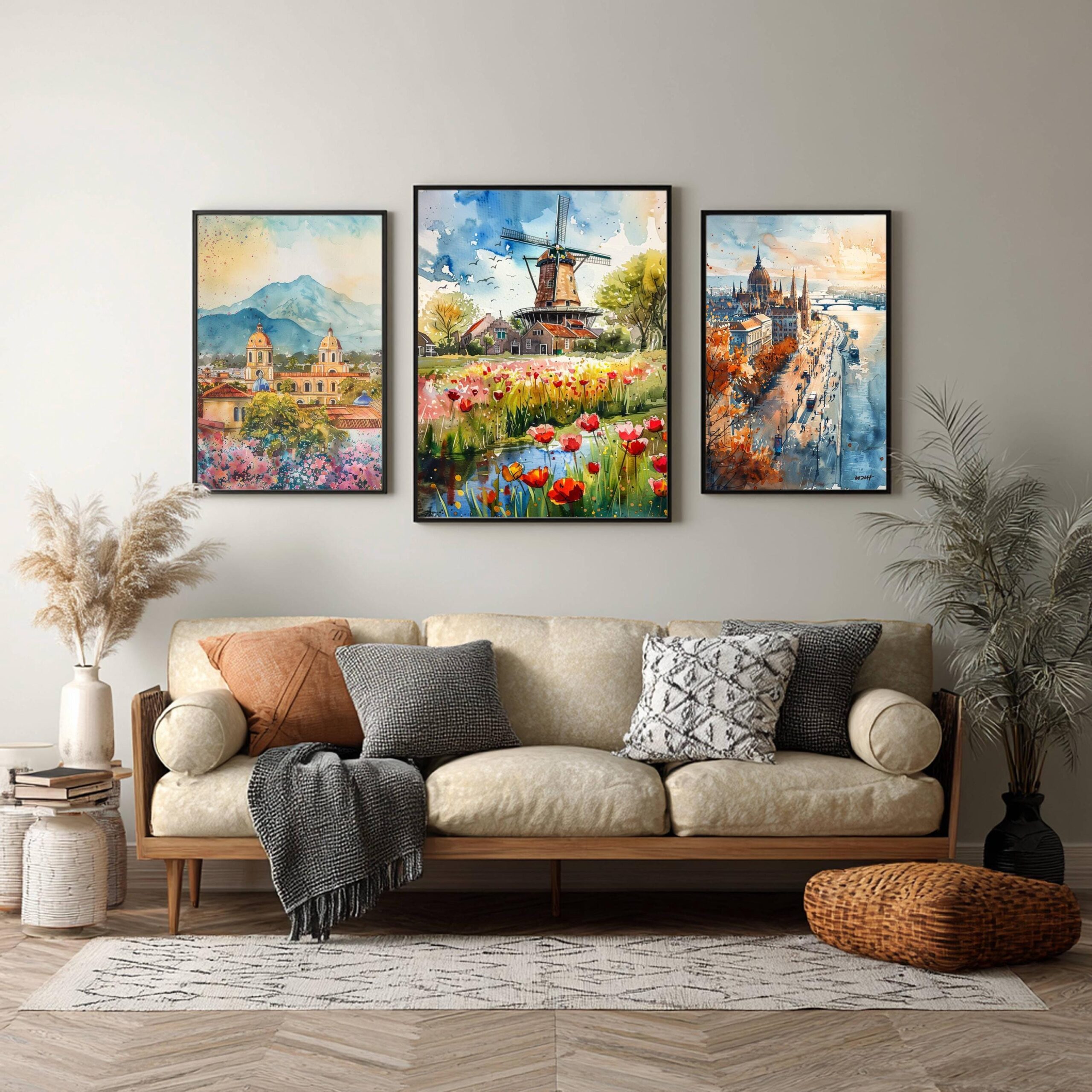 The Netherlands (Holland) Europe Watercolor: Travel Poster Print - Image 6