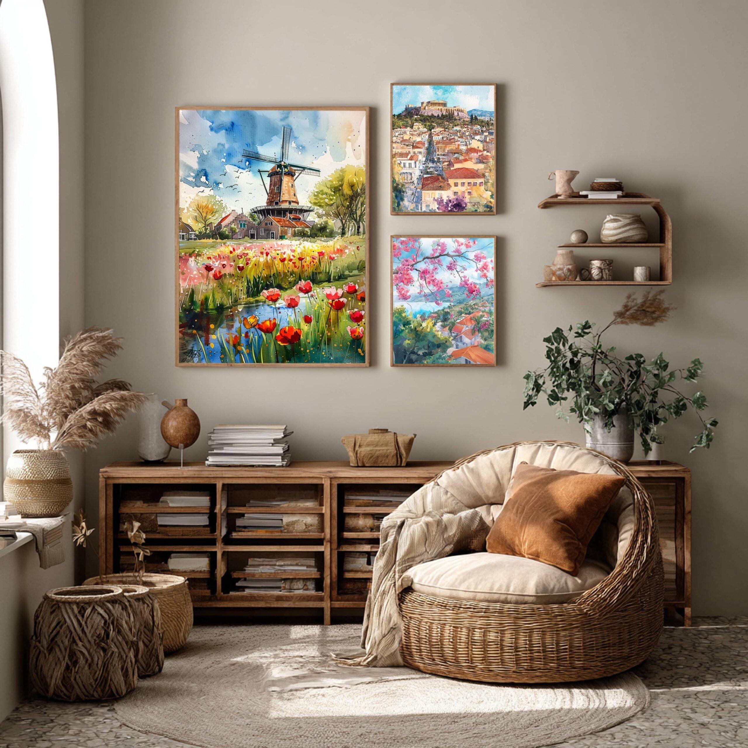 The Netherlands (Holland) Europe Watercolor: Travel Poster Print - Image 7