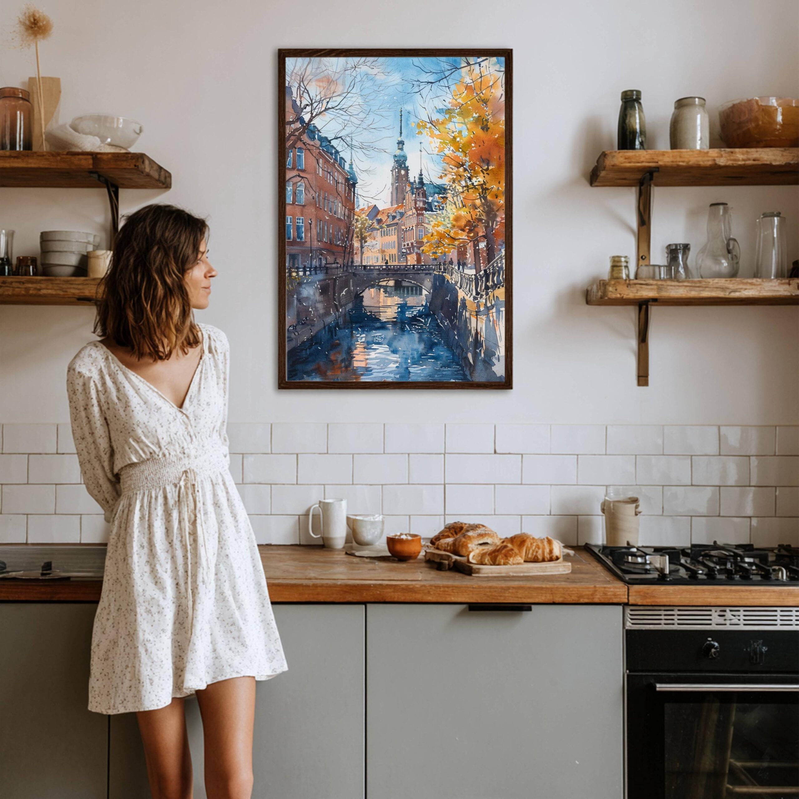 Copenhagen Denmark Europe Watercolor Print: Travel Art Poster - Image 3