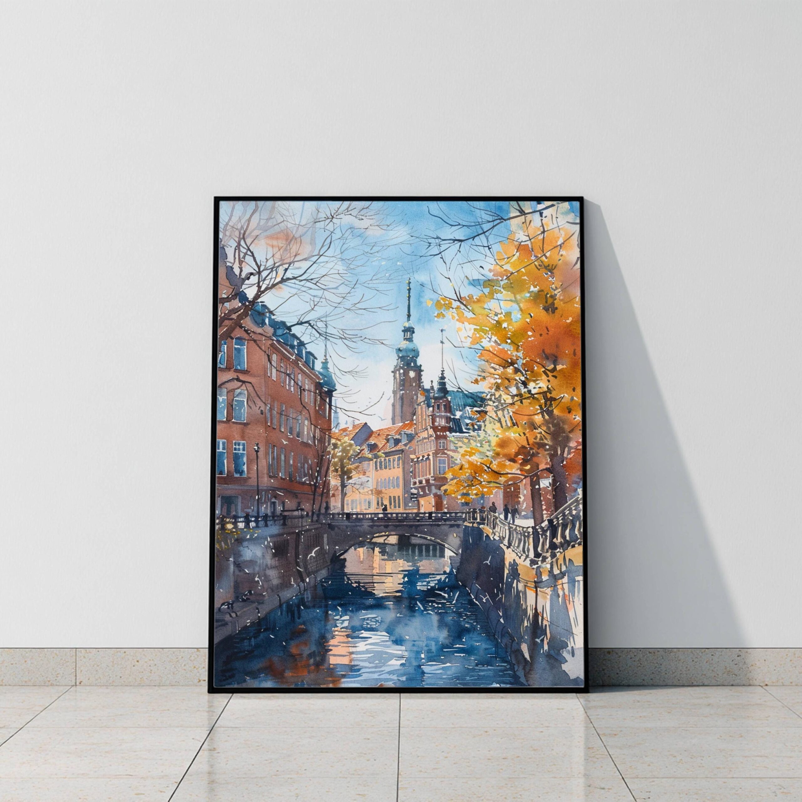 Copenhagen Denmark Europe Watercolor Print: Travel Art Poster - Image 9