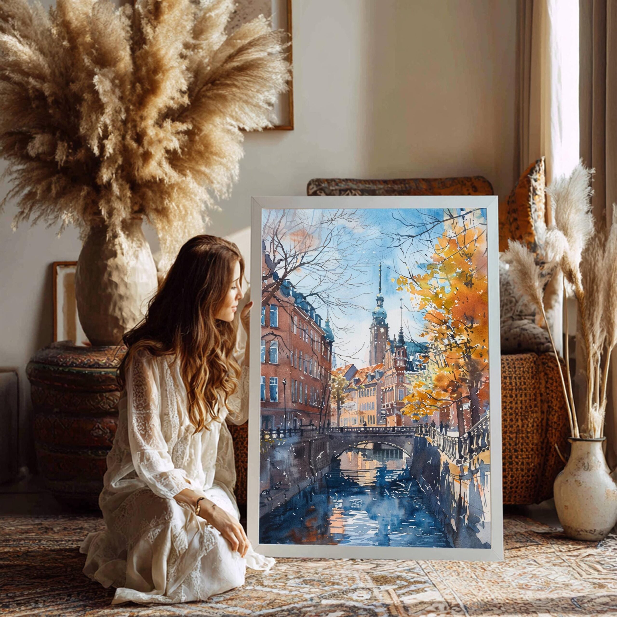 Copenhagen Denmark Europe Watercolor Print: Travel Art Poster - Image 2