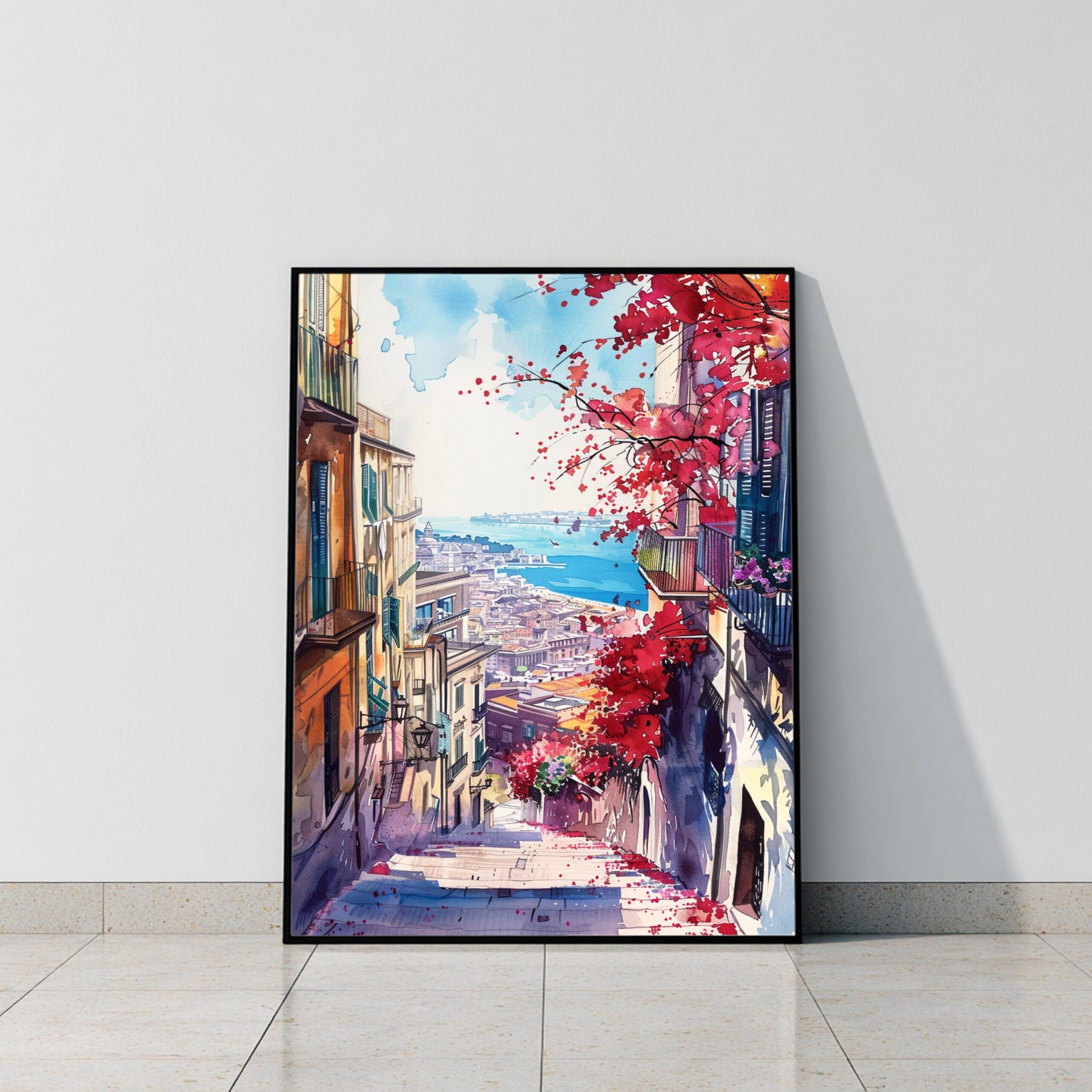 Naples (Napoli) Italy Europe Watercolor: Travel Poster Print - Image 10