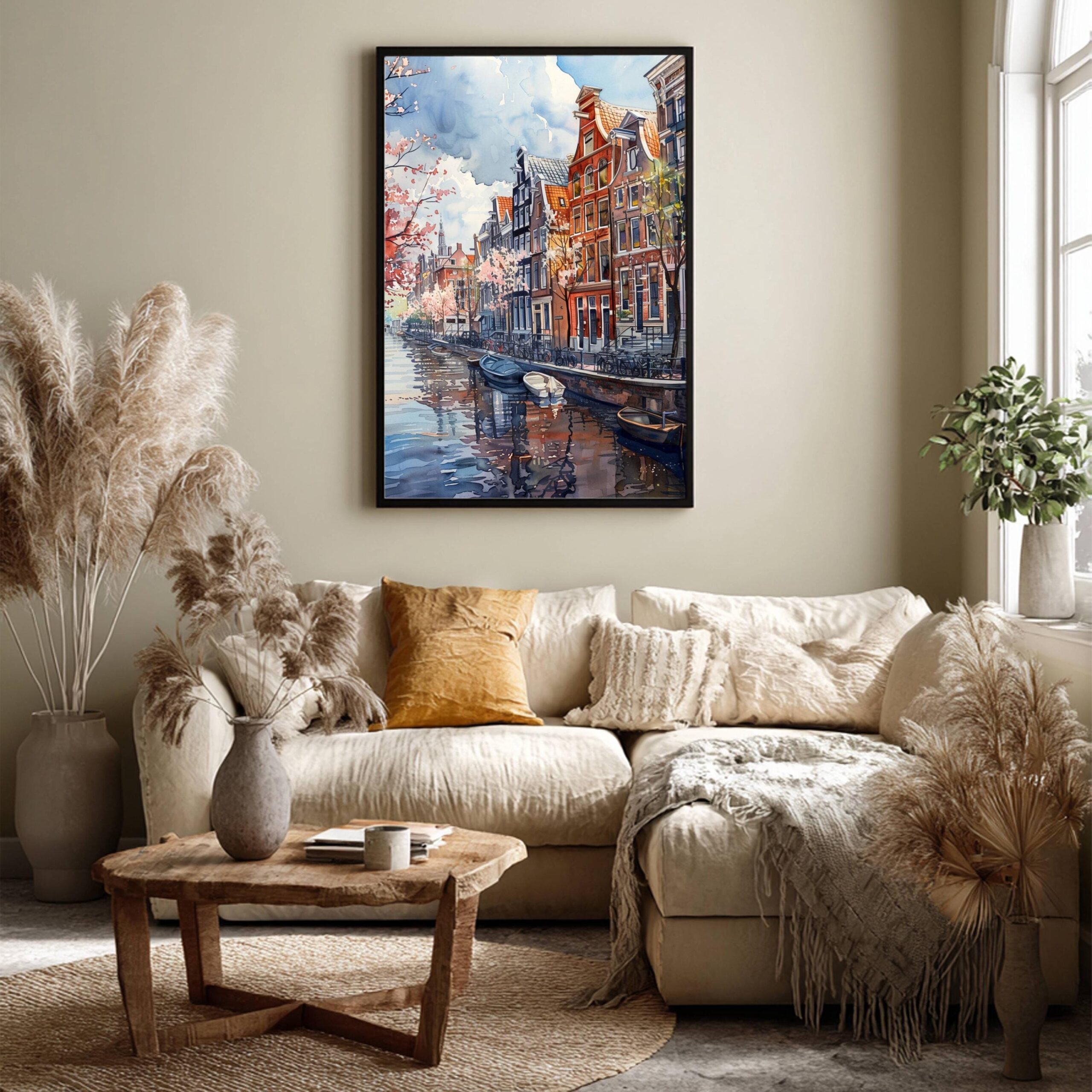 Amsterdam The Netherlands (Holland) Europe Watercolor: Dutch Art Travel Poster Print - Image 8