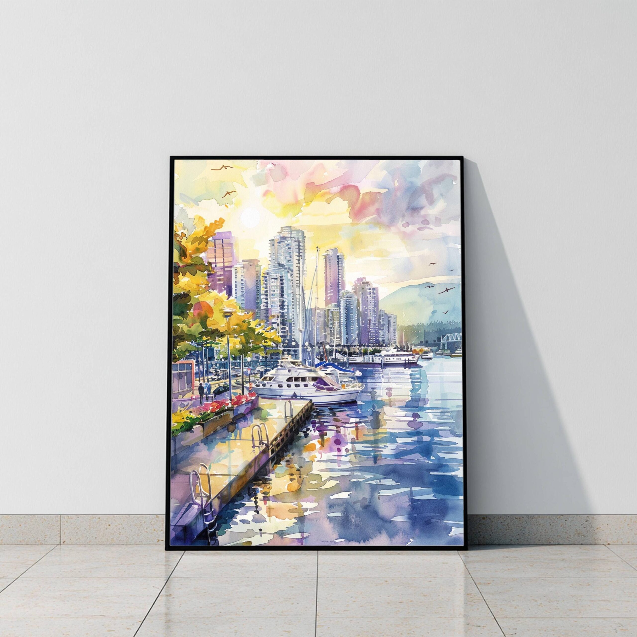 Vancouver Canada North America Watercolor: Travel Poster Print - Image 10