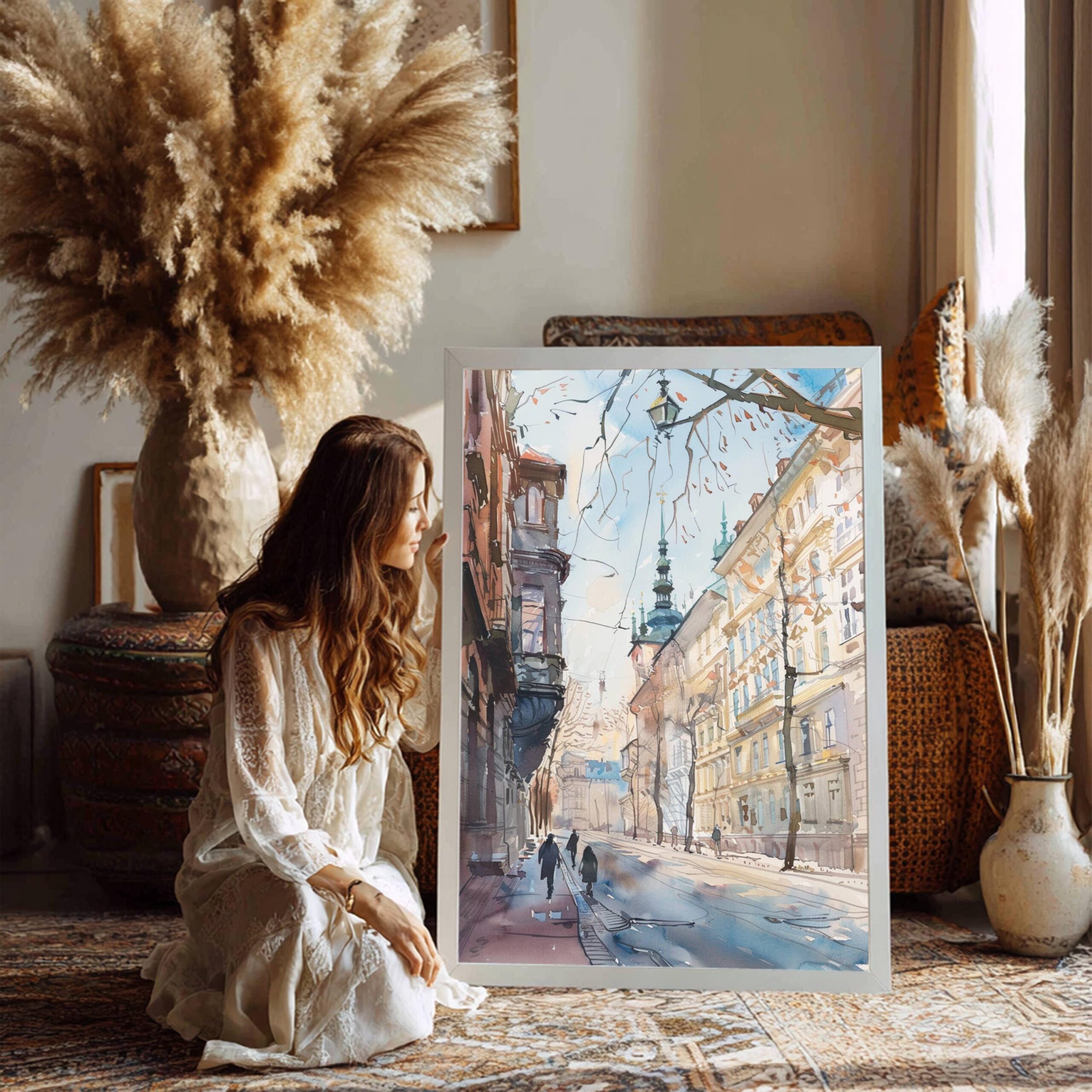 Prague Czech Republic Watercolor Print: European Art Travel Poster - Image 3