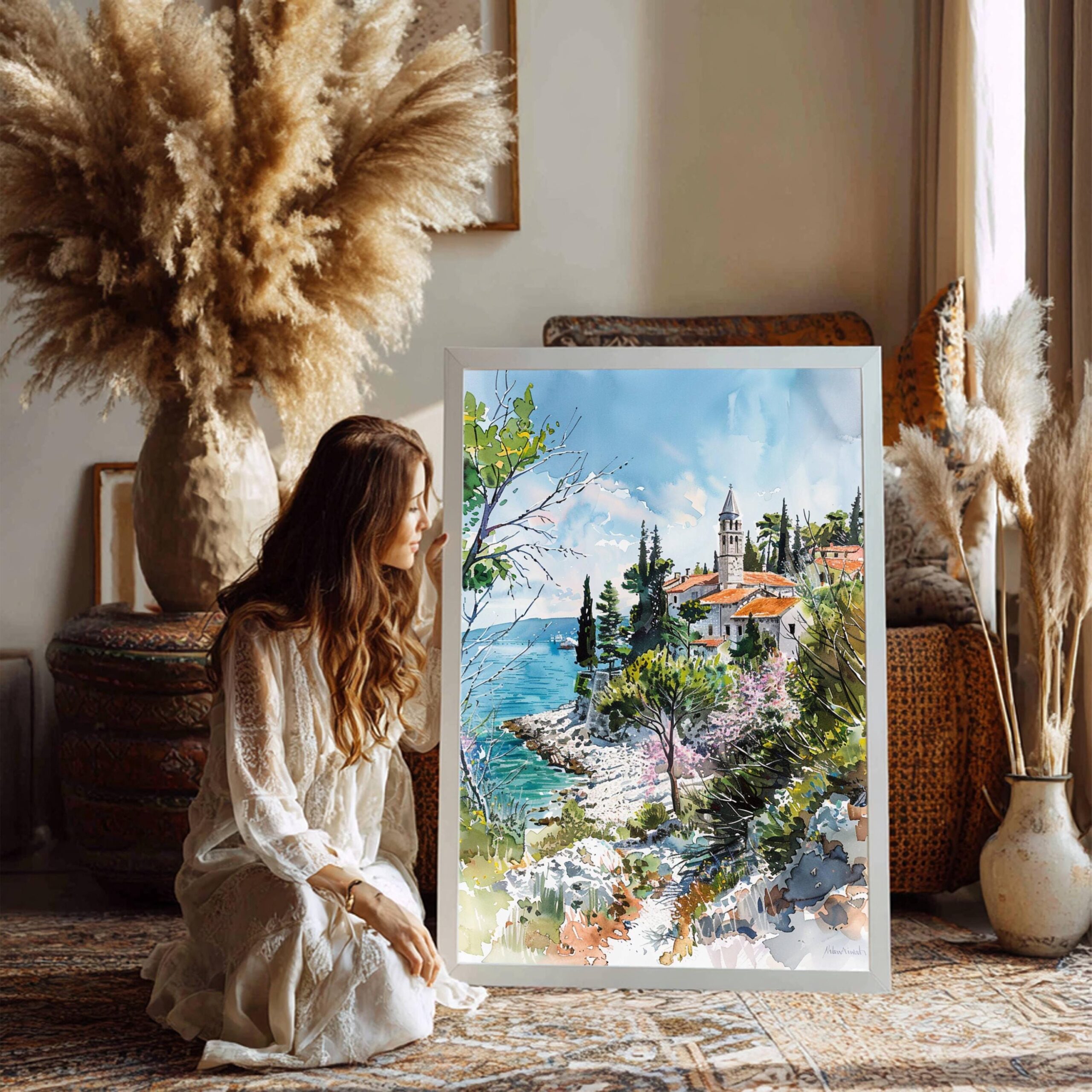 Croatia Europe Watercolor Print: European Travel Art Poster - Image 3