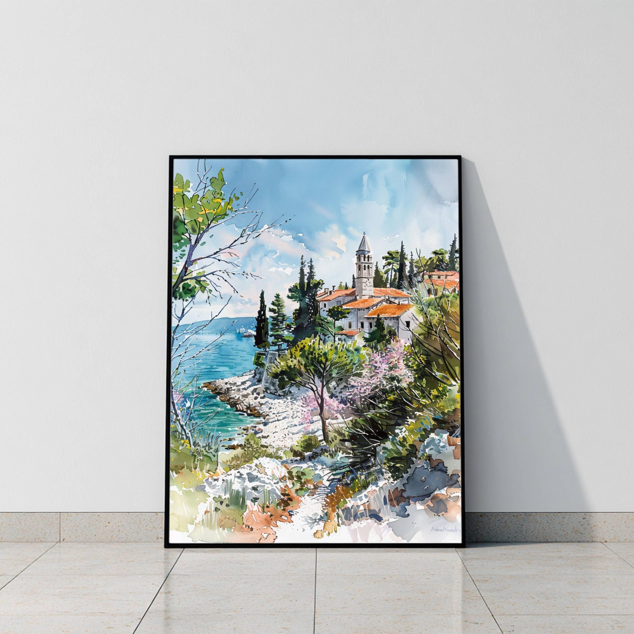Croatia Europe Watercolor Print: European Travel Art Poster - Image 9