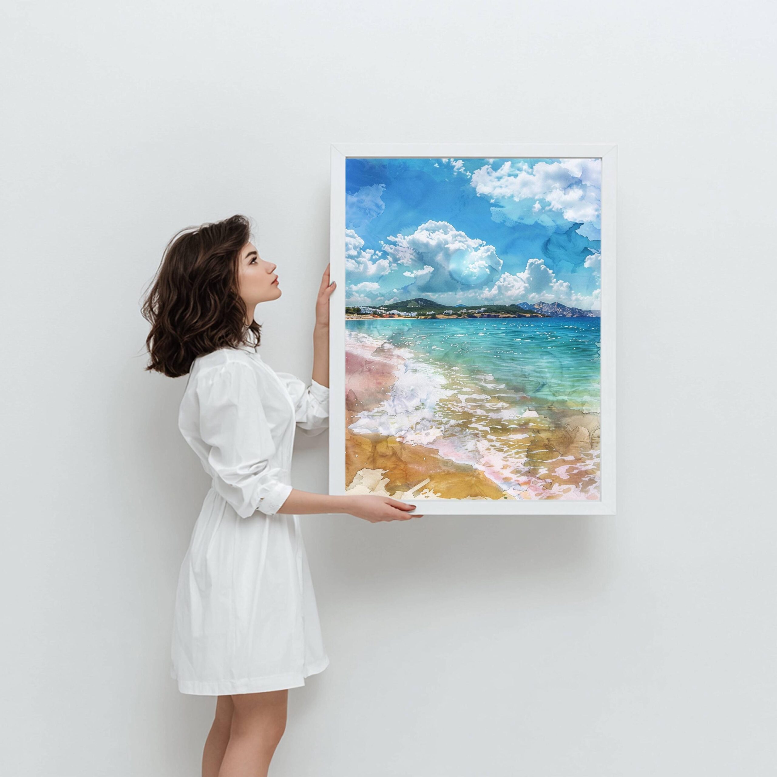 Ibiza Balearic Islands Spain Europe Watercolor Print: Travel Art Poster - Image 4
