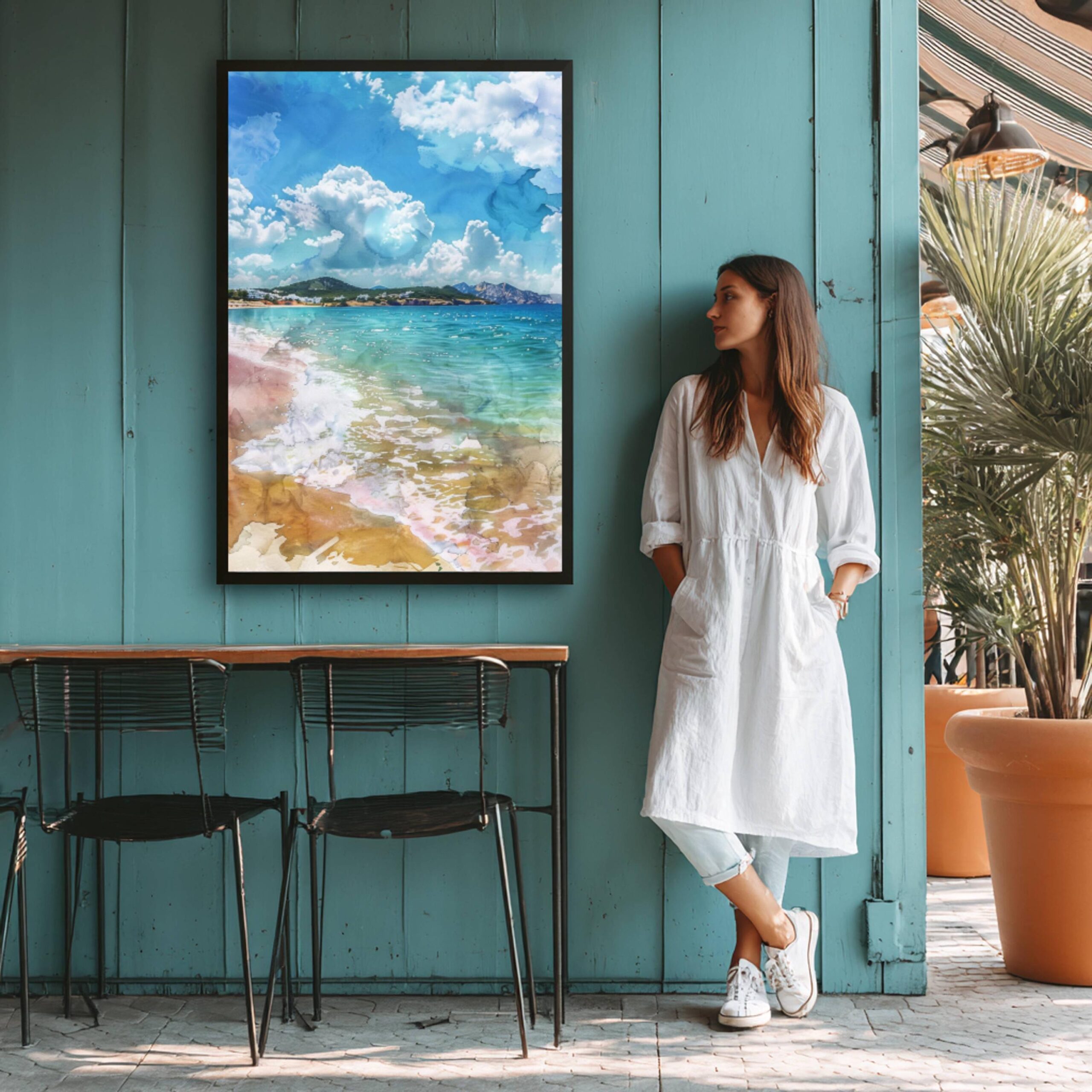 Ibiza Balearic Islands Spain Europe Watercolor Print: Travel Art Poster - Image 6