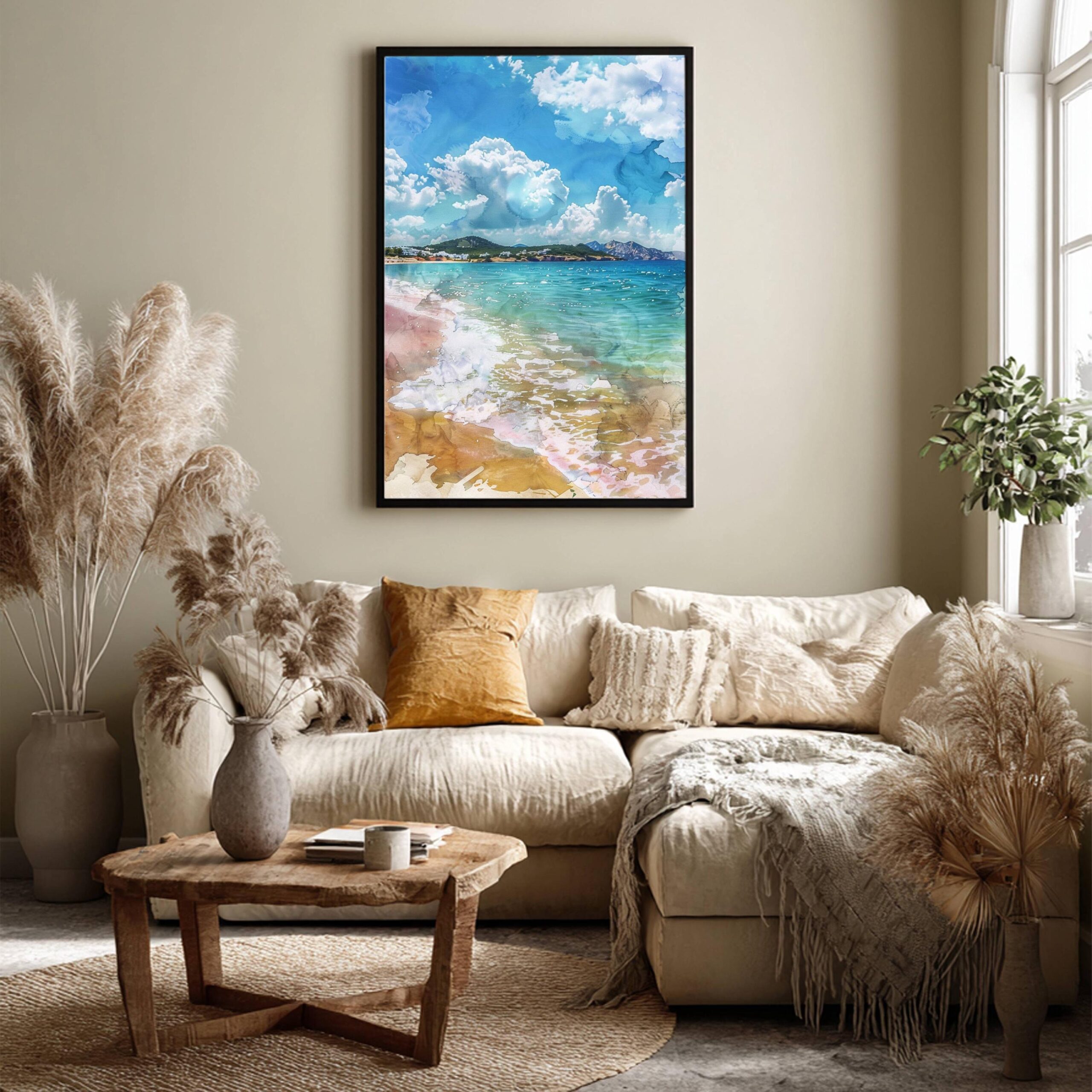 Ibiza Balearic Islands Spain Europe Watercolor Print: Travel Art Poster - Image 8