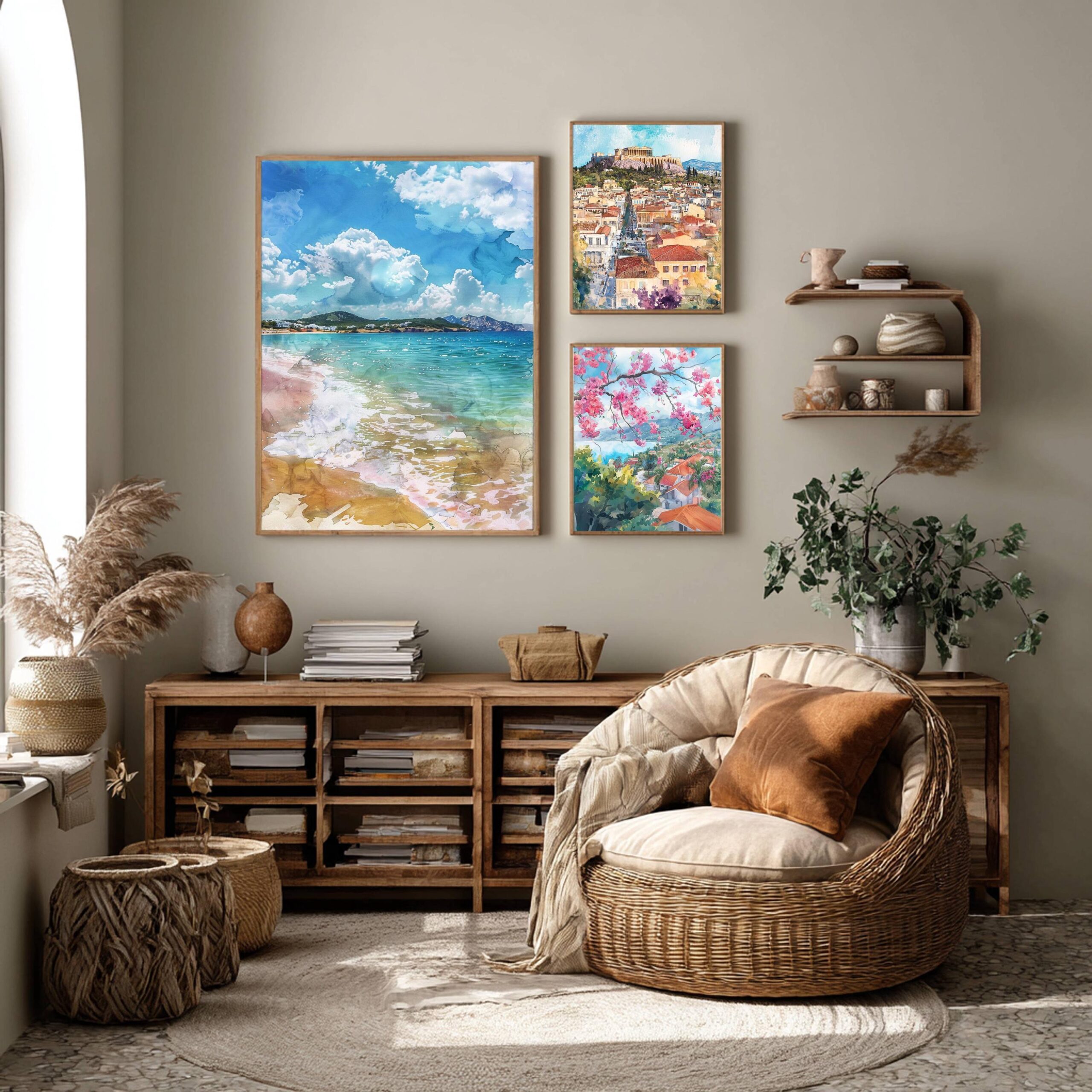 Ibiza Balearic Islands Spain Europe Watercolor Print: Travel Art Poster - Image 2