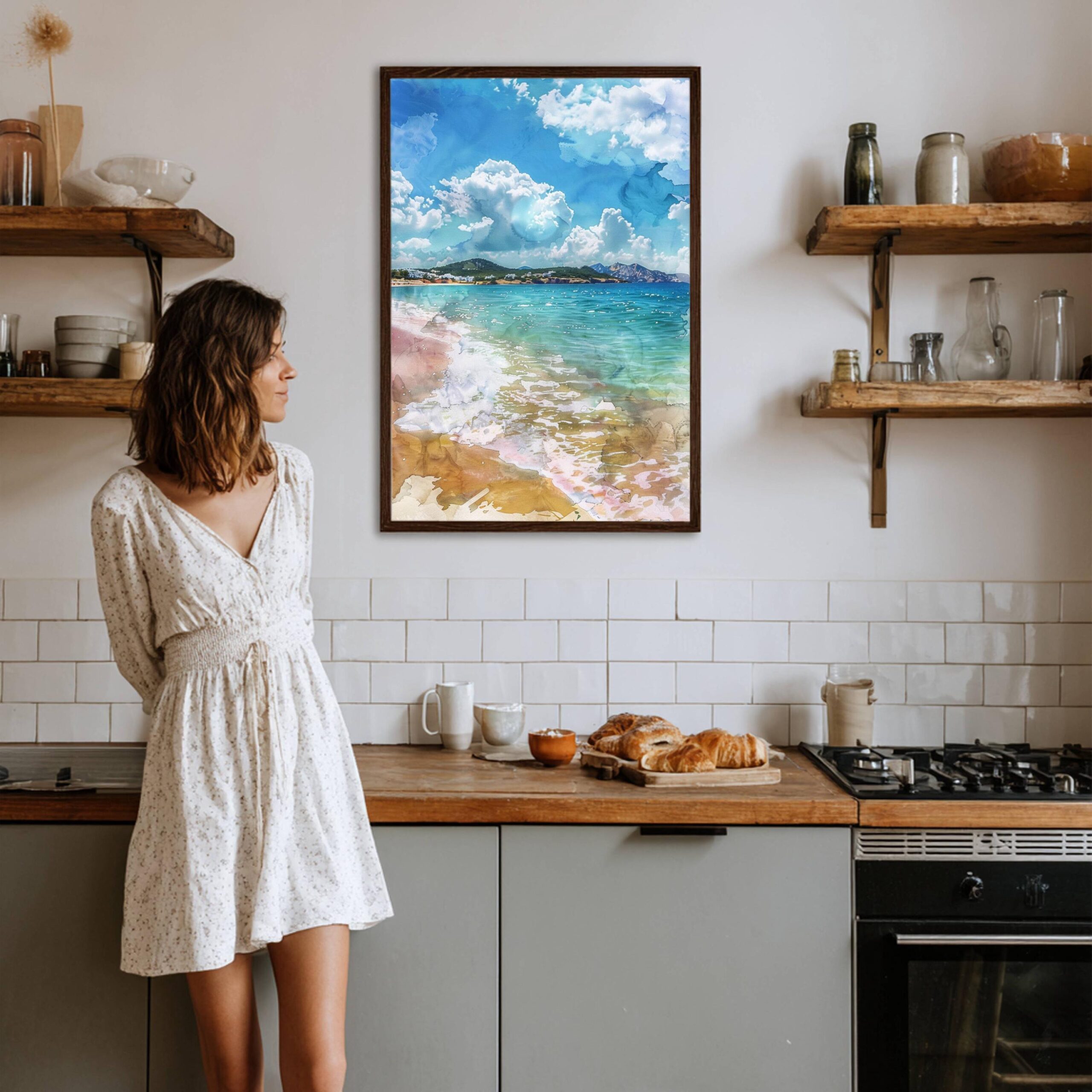 Ibiza Balearic Islands Spain Europe Watercolor Print: Travel Art Poster - Image 5