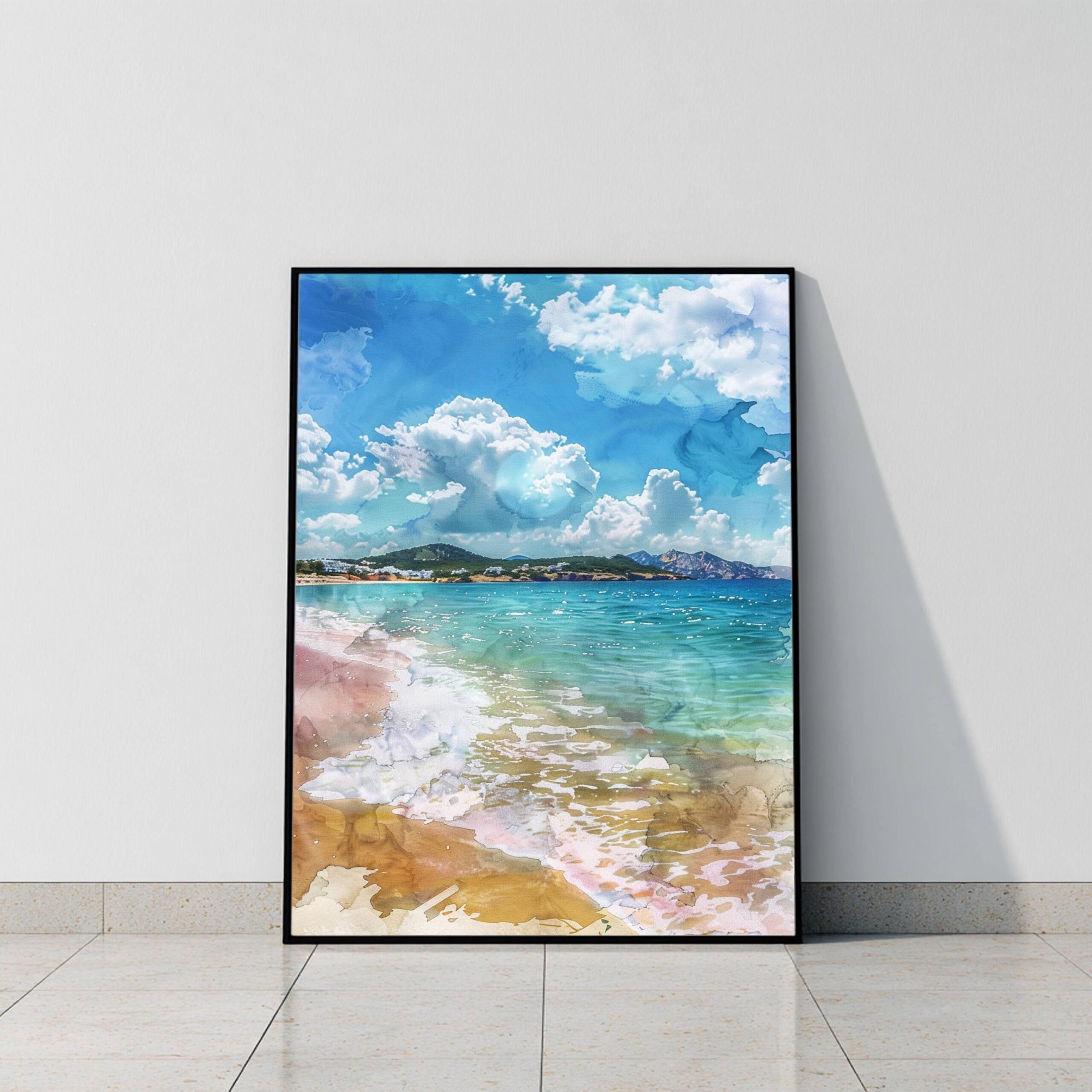 Ibiza Balearic Islands Spain Europe Watercolor Print: Travel Art Poster - Image 9