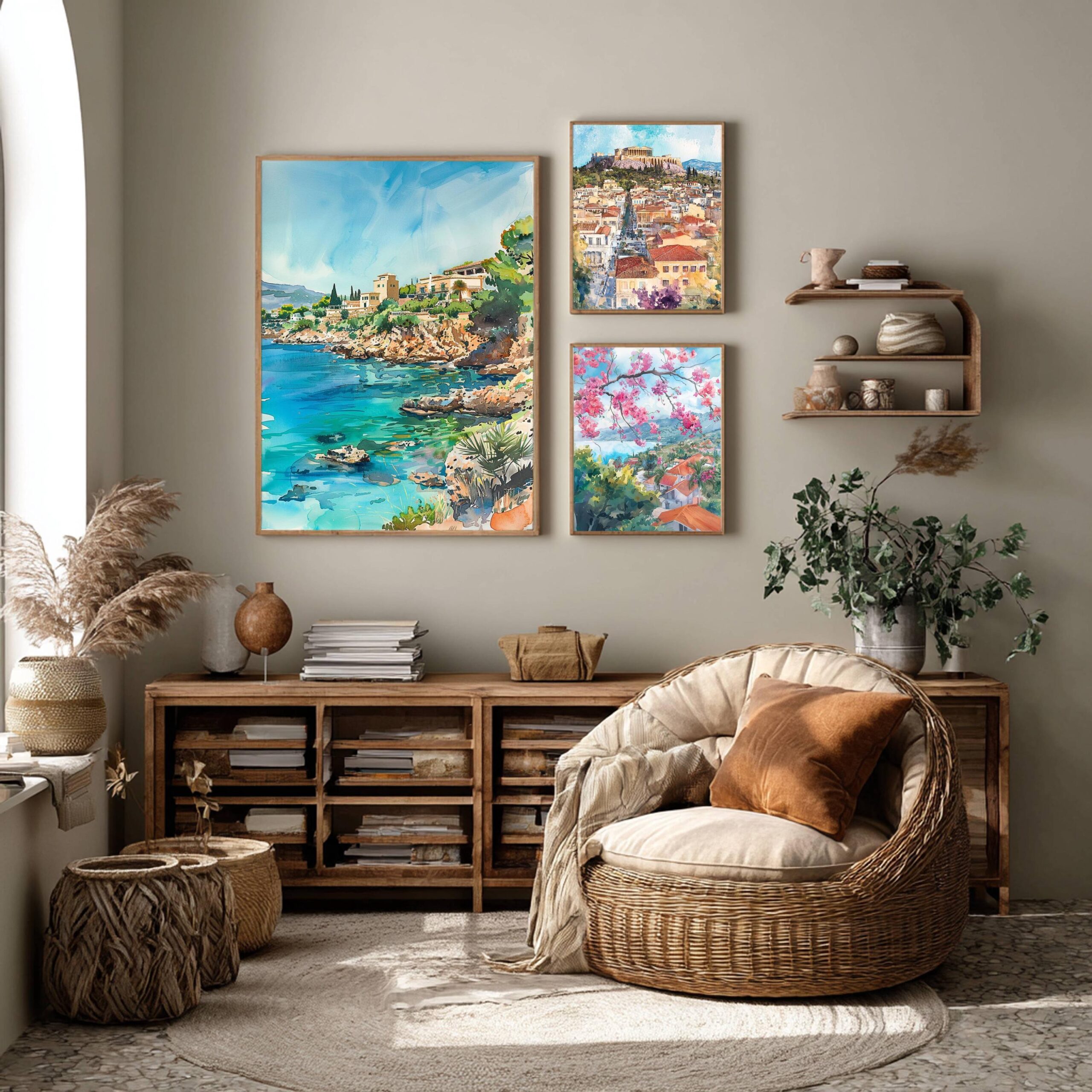 Mallorca Balearic Islands Spain Watercolor: Majorca Travel Poster - Image 3