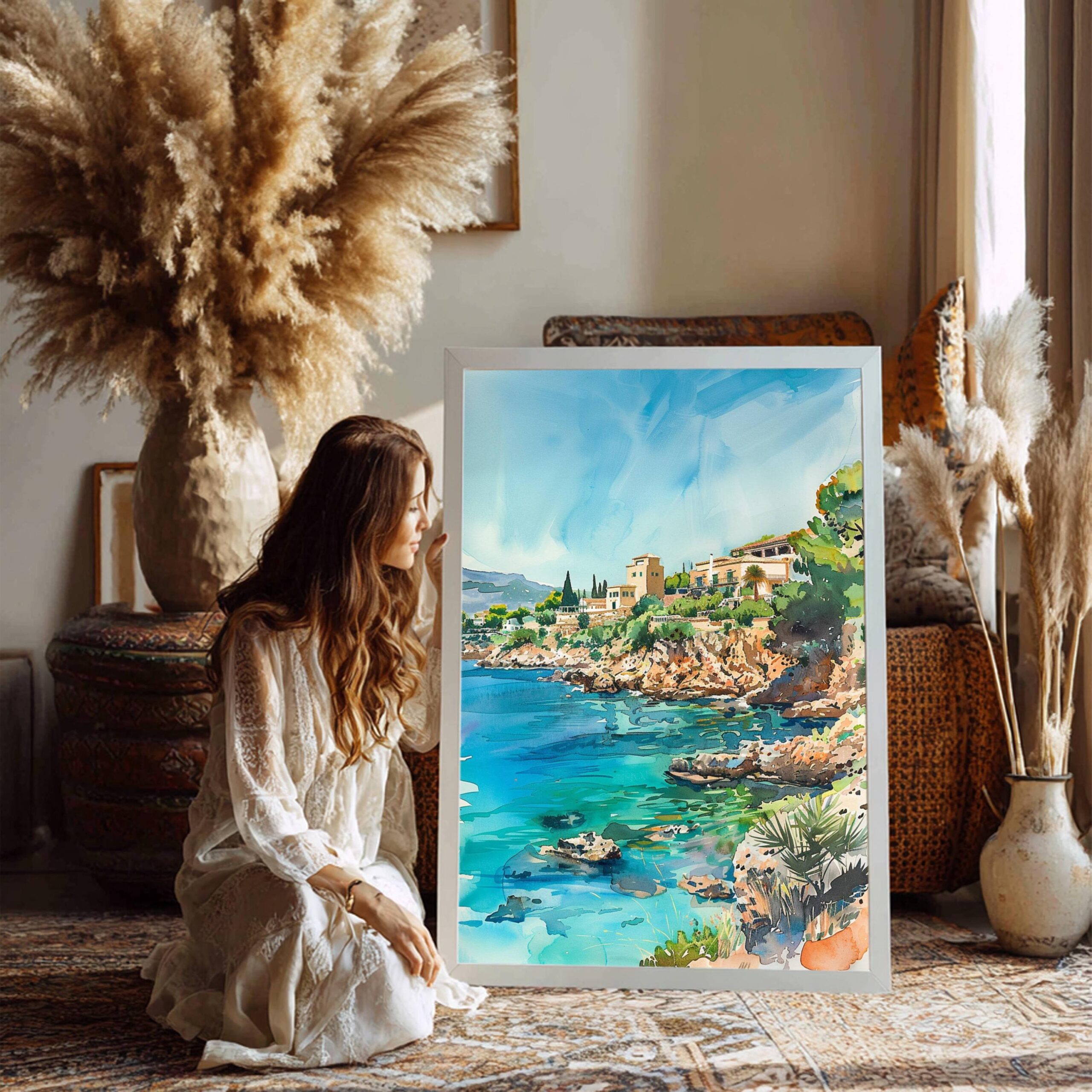 Mallorca Balearic Islands Spain Watercolor: Majorca Travel Poster - Image 4