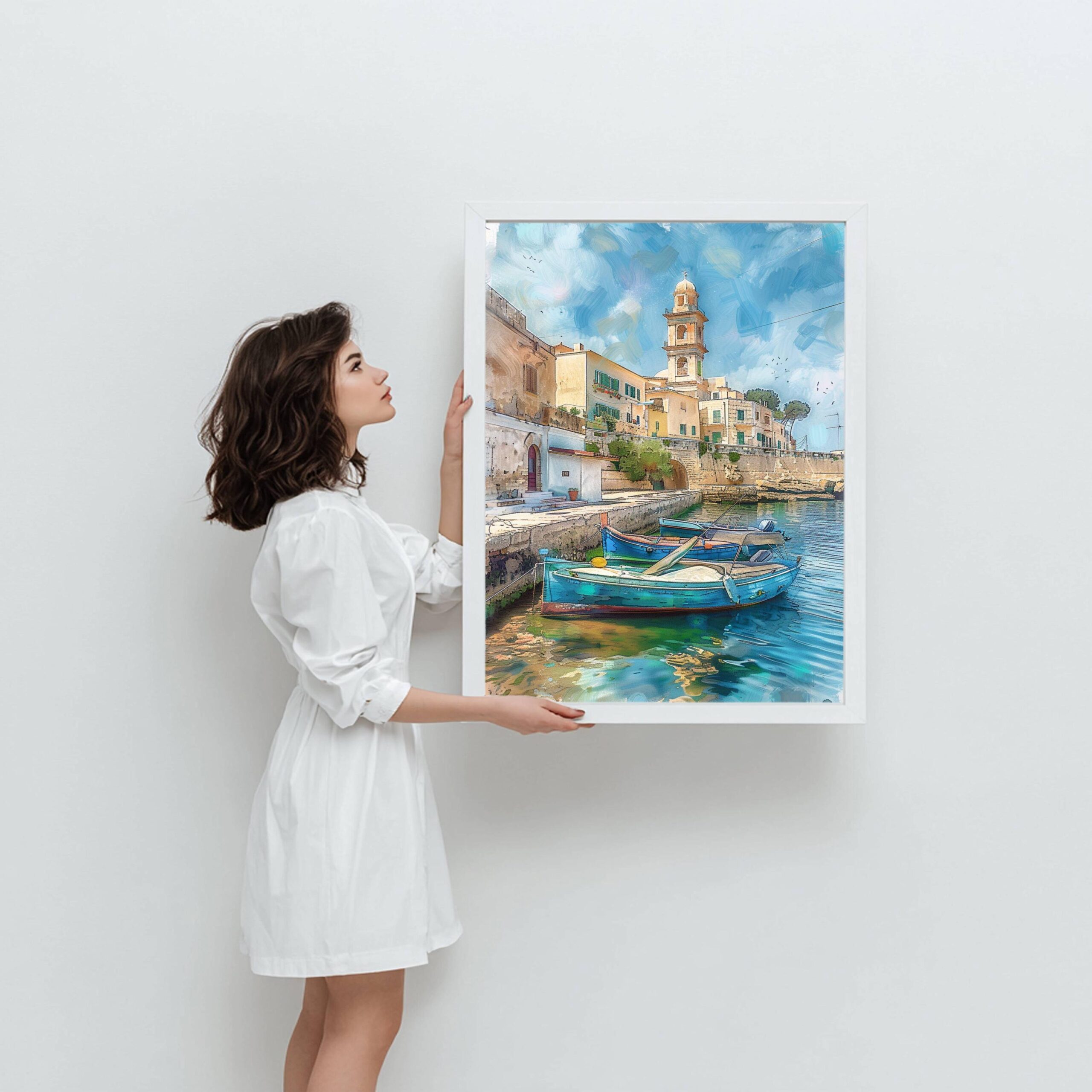 Bari Italy Europe Watercolor: Italian Travel Art Poster - Image 4
