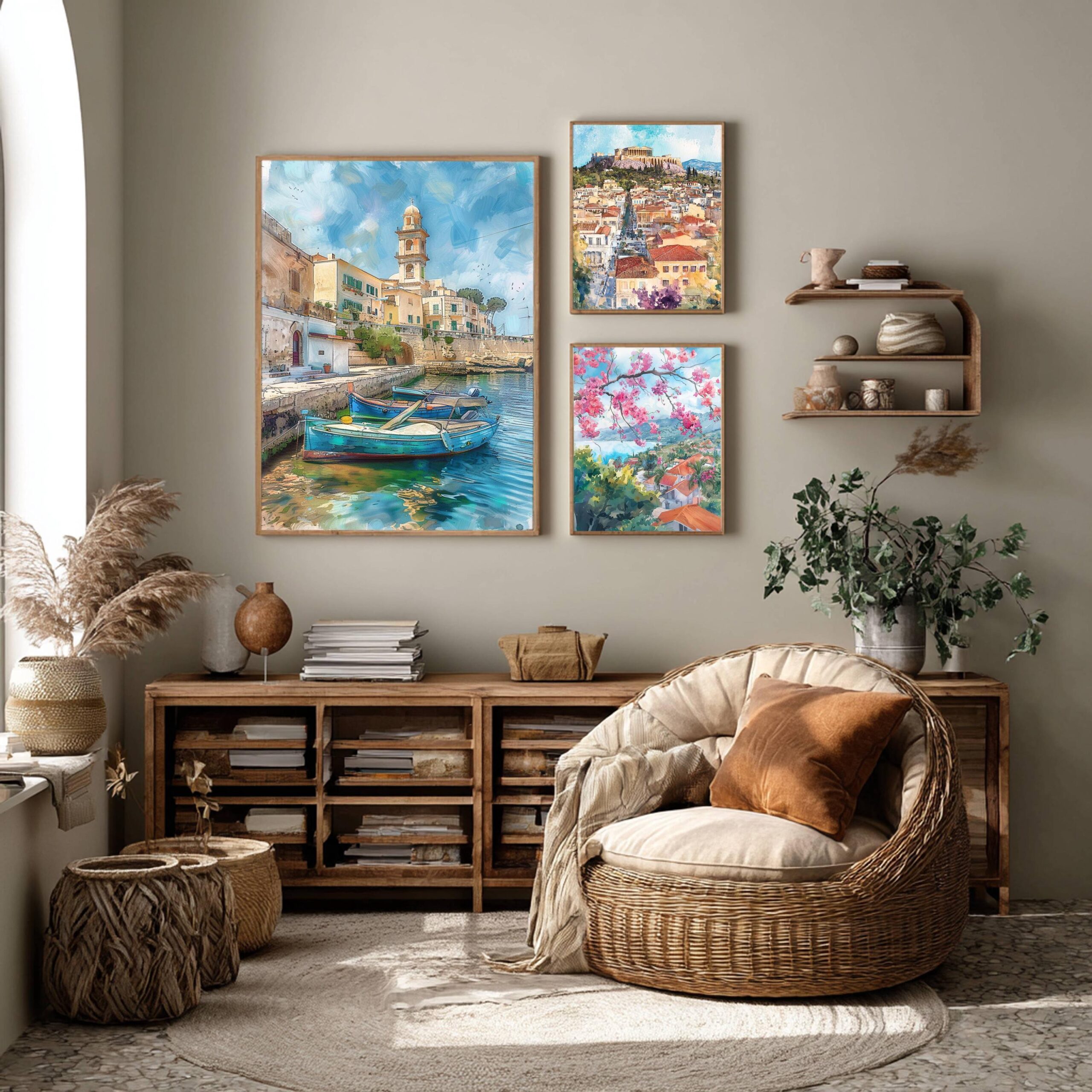 Bari Italy Europe Watercolor: Italian Travel Art Poster - Image 2