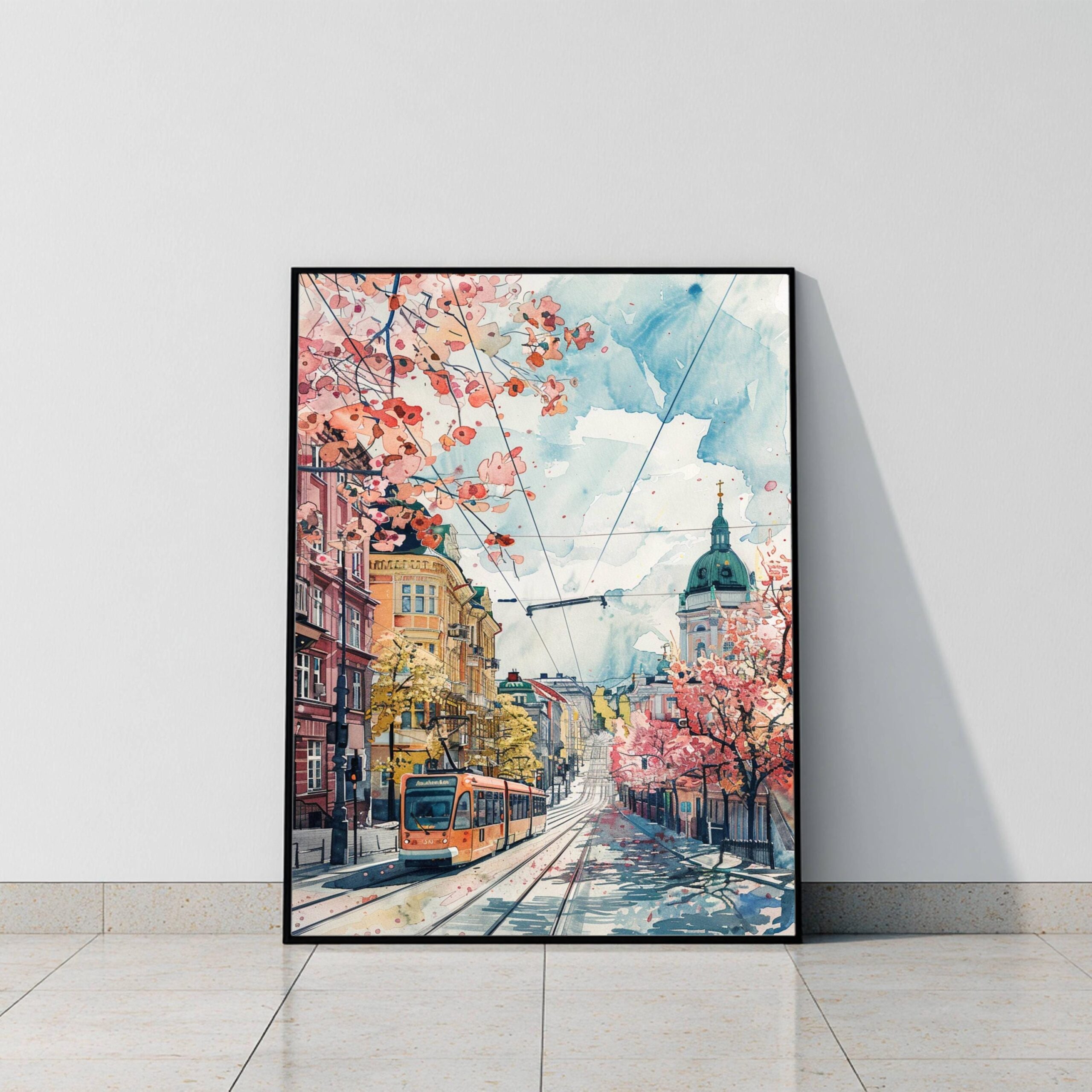 Helsinki Finland Scandinavia Watercolor Print: Europe Travel Art Poster - Image 9