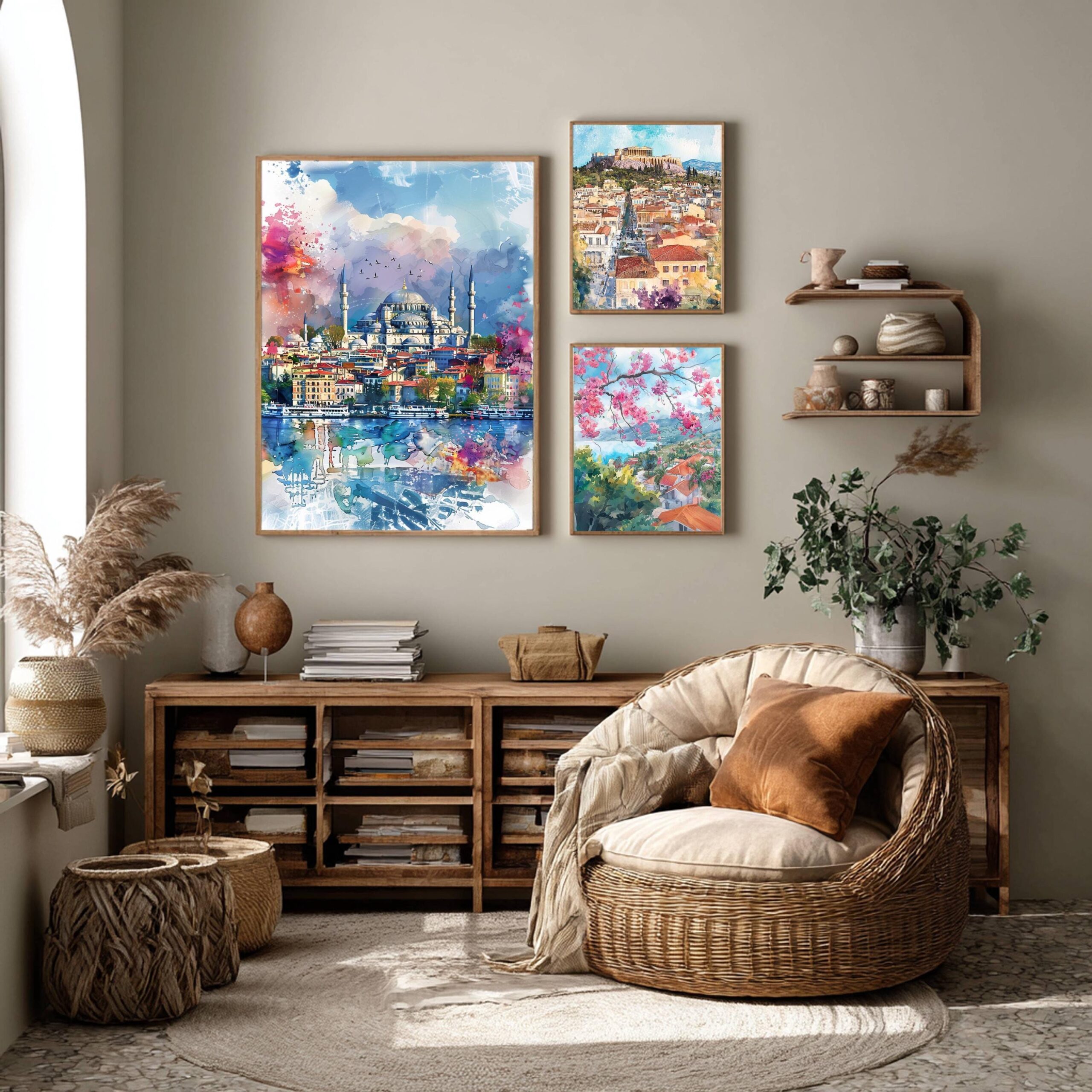 Istanbul Turkey Watercolor Print: Europe Travel Art Poster - Image 2