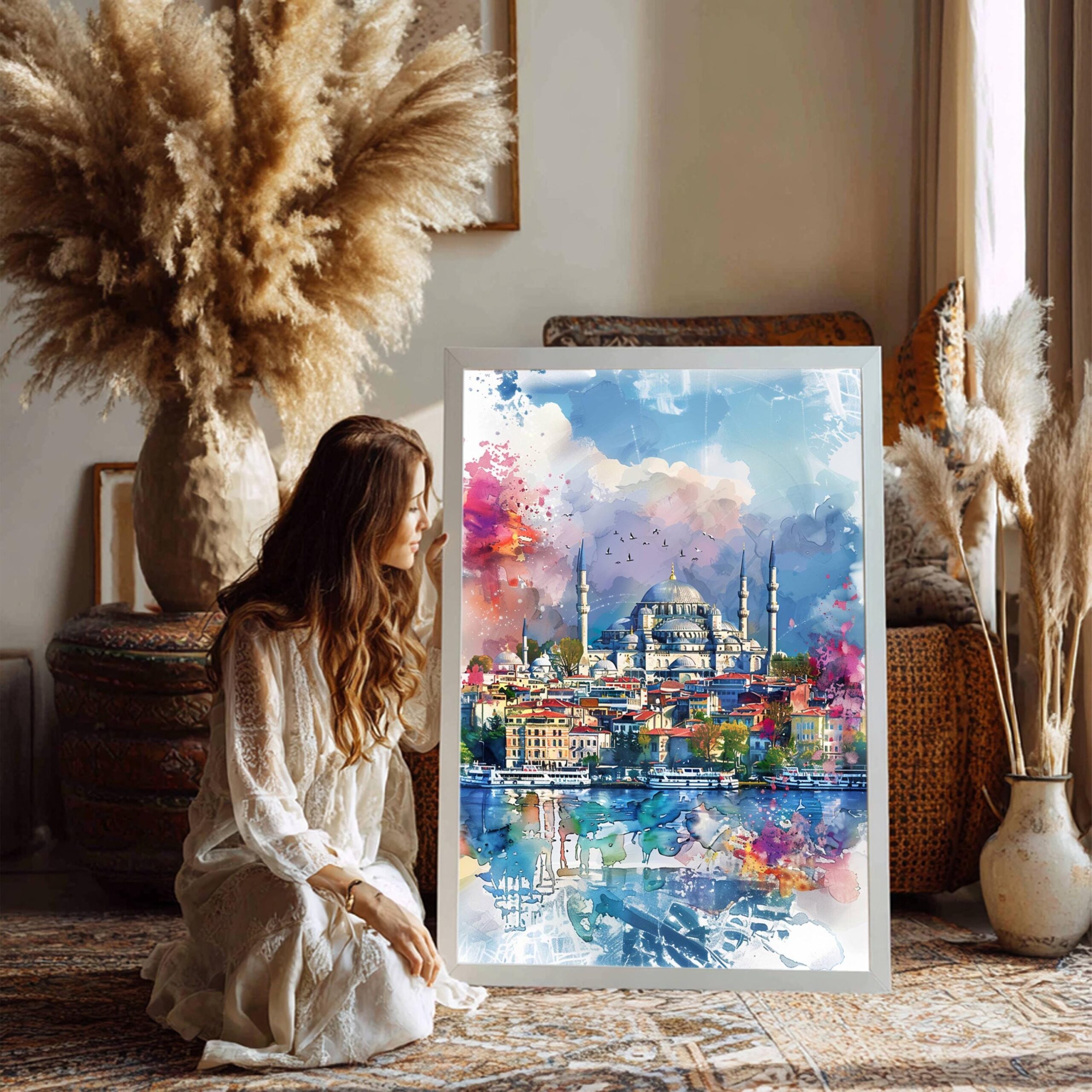 Istanbul Turkey Watercolor Print: Europe Travel Art Poster - Image 3