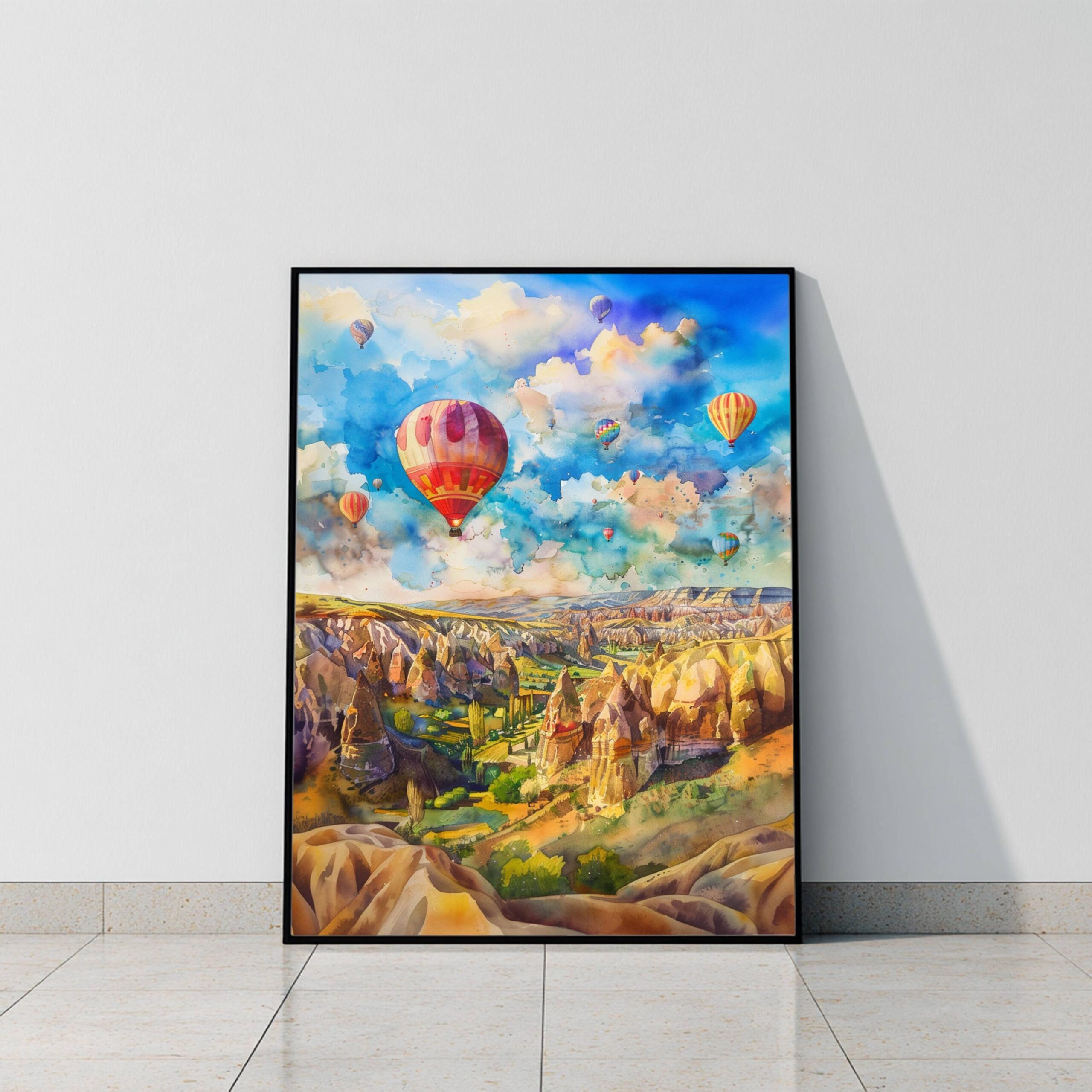 Cappadocia Turkey Watercolor Print: Europe Travel Art Poster - Image 9