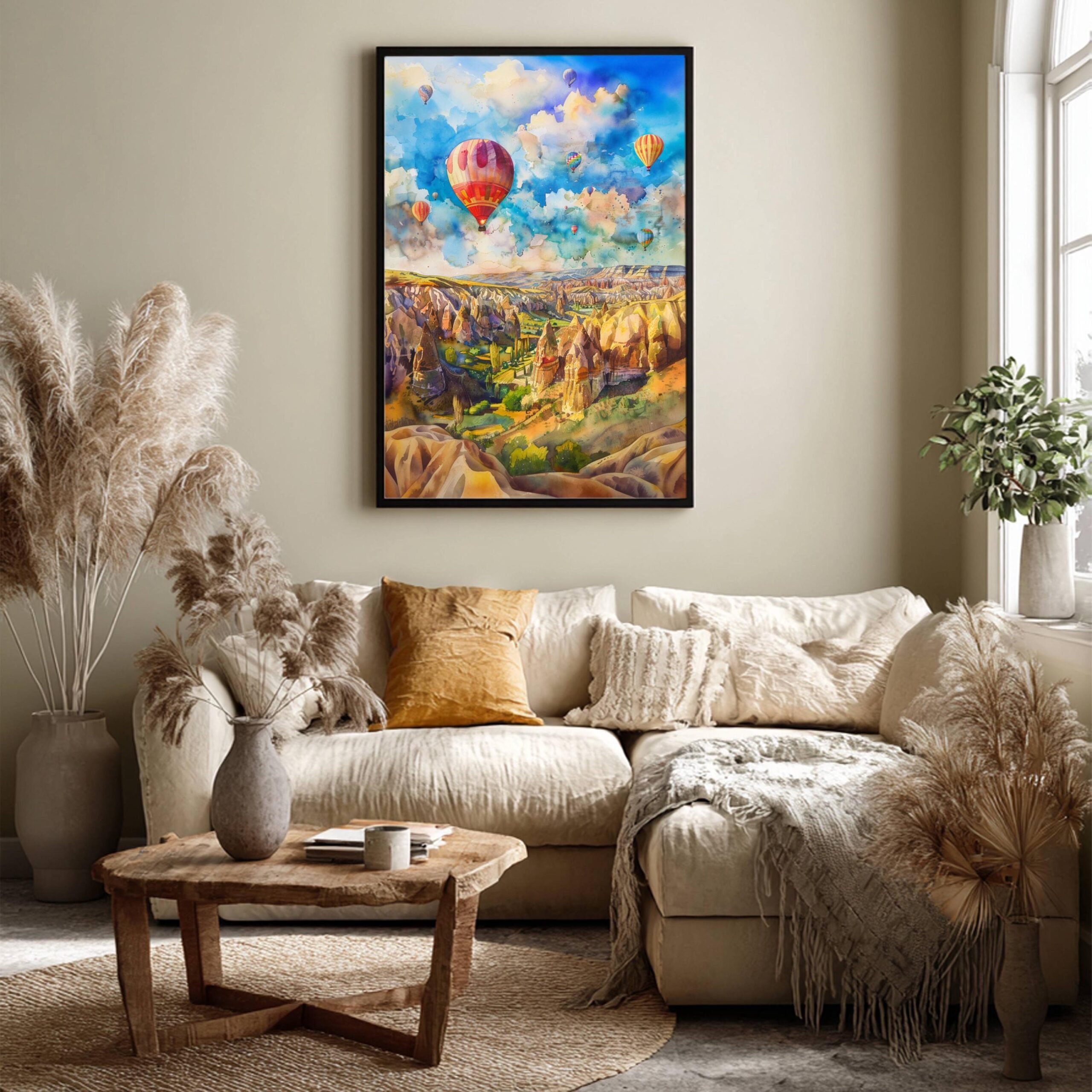 Cappadocia Turkey Watercolor Print: Europe Travel Art Poster - Image 8