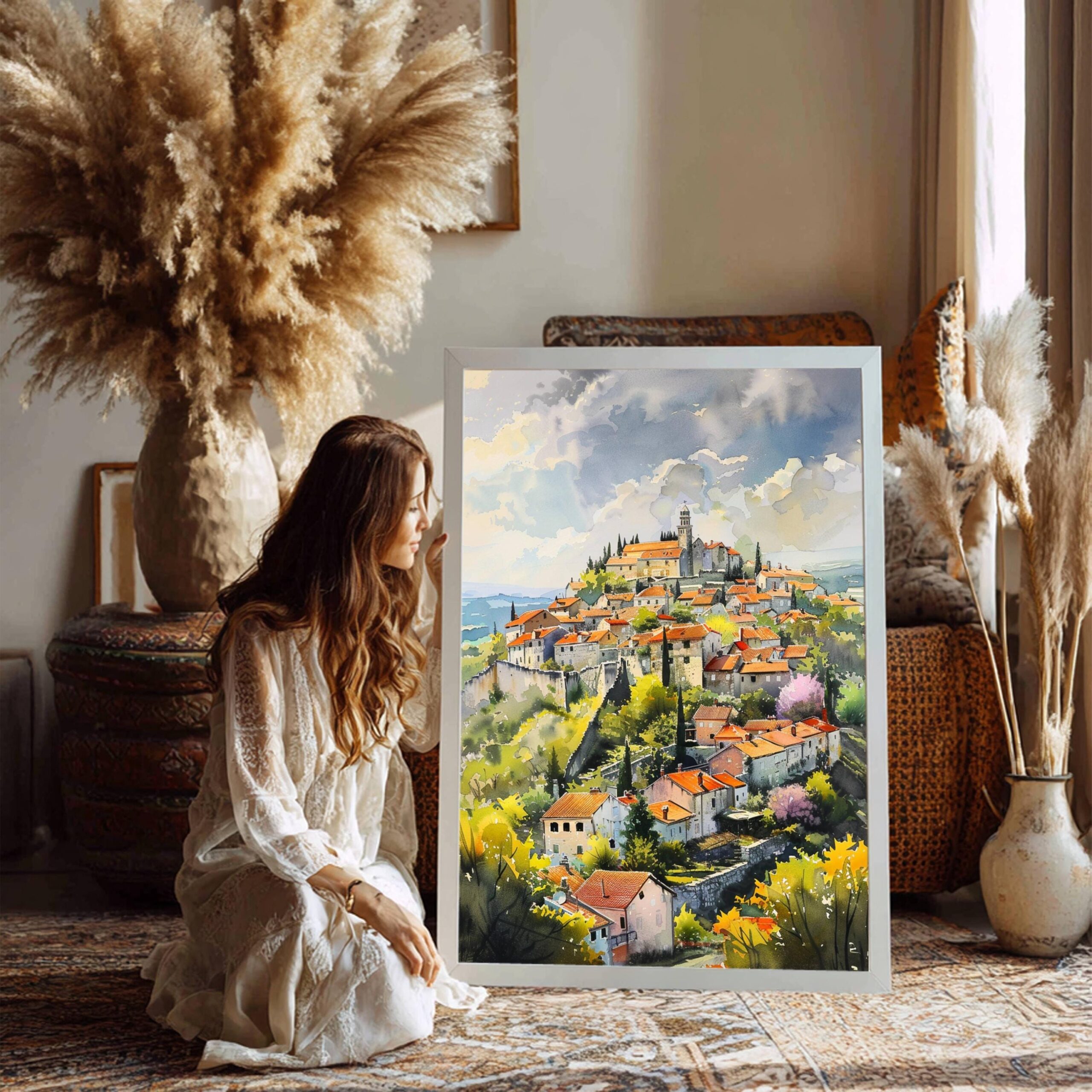 Motovun Village Croatia Watercolor Print: European Travel Poster - Image 4