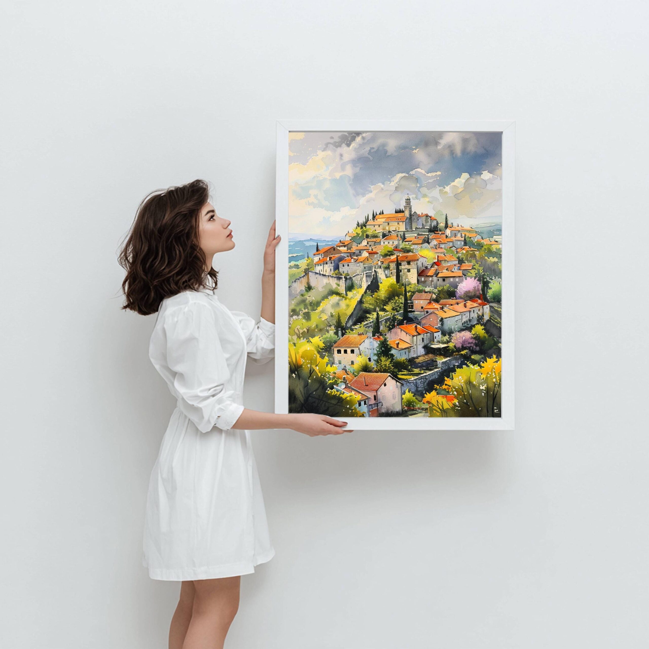 Motovun Village Croatia Watercolor Print: European Travel Poster - Image 5