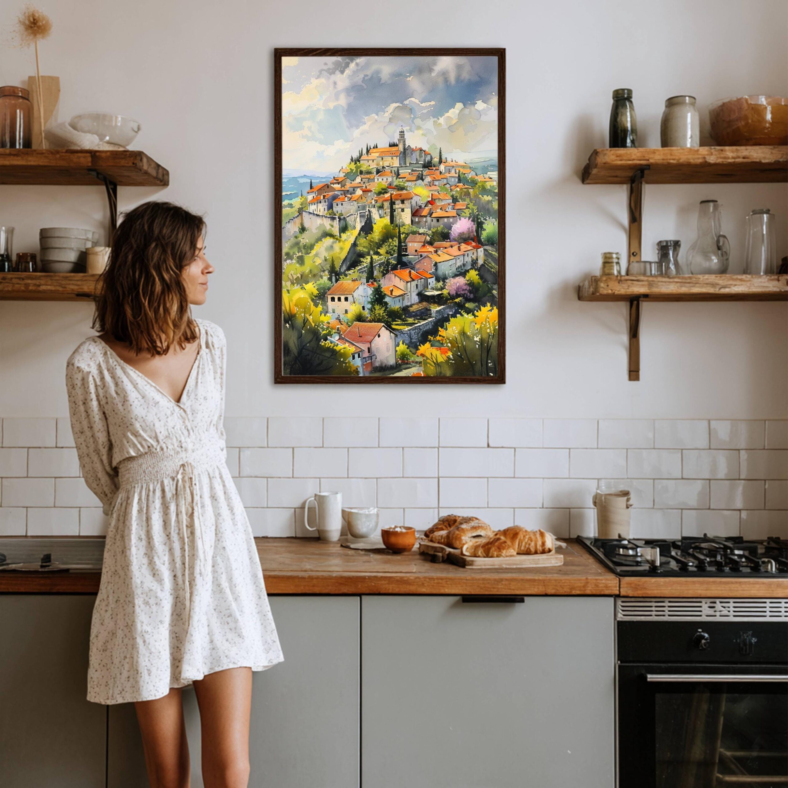 Motovun Village Croatia Watercolor Print: European Travel Poster - Image 6