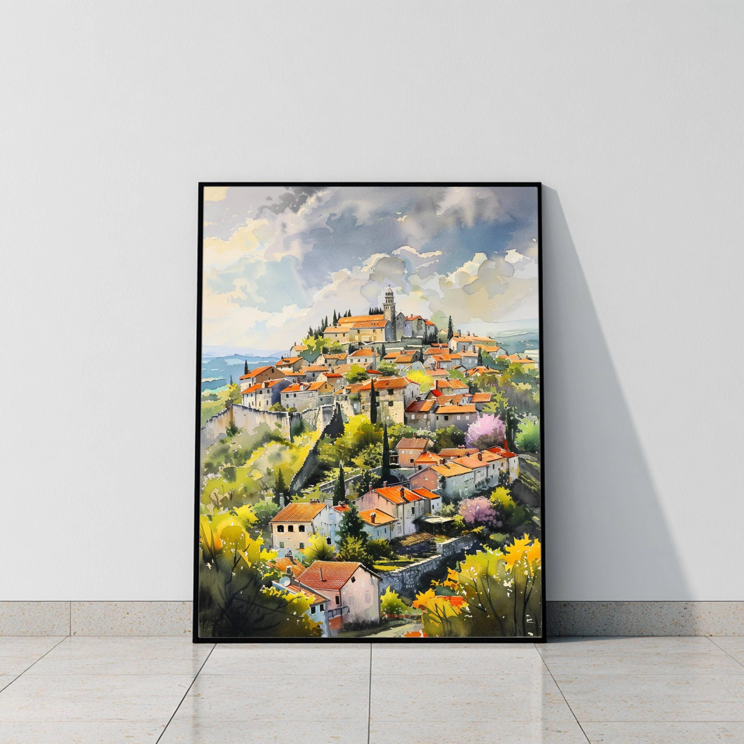 Motovun Village Croatia Watercolor Print: European Travel Poster - Image 10