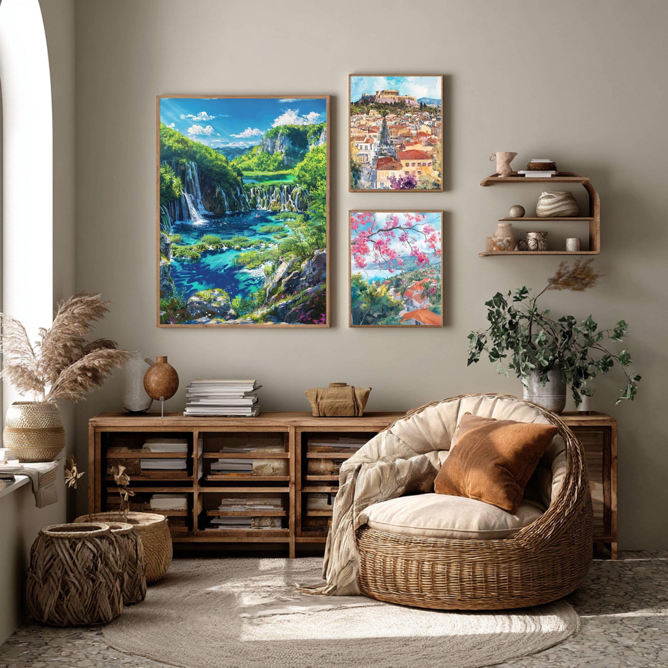 Plitvice National Park Croatia Watercolor Print: European Travel Poster - Image 3