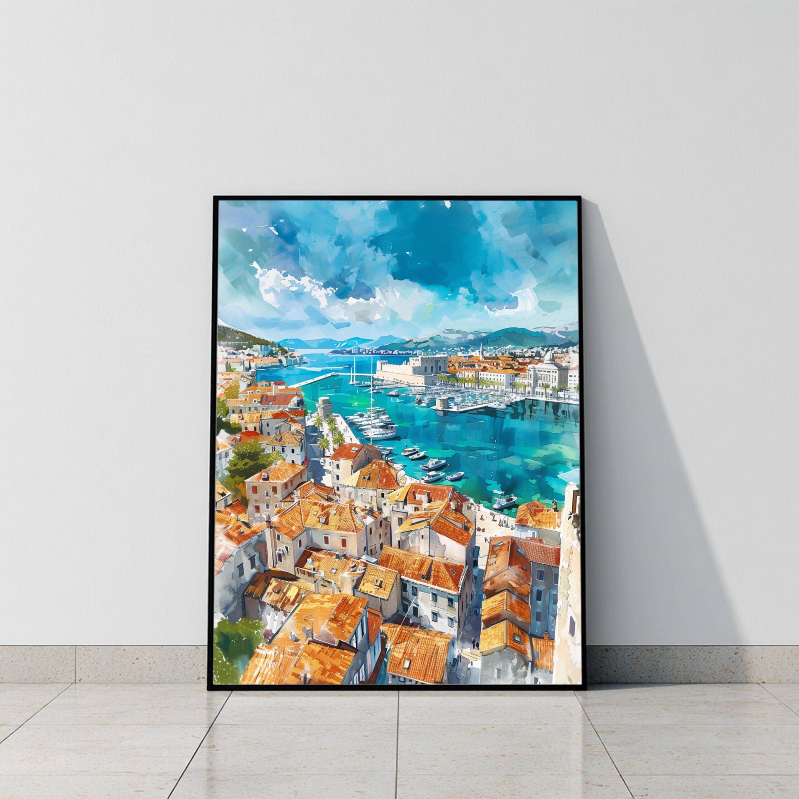 Split Croatia Watercolor Print: European Travel Poster - Image 10