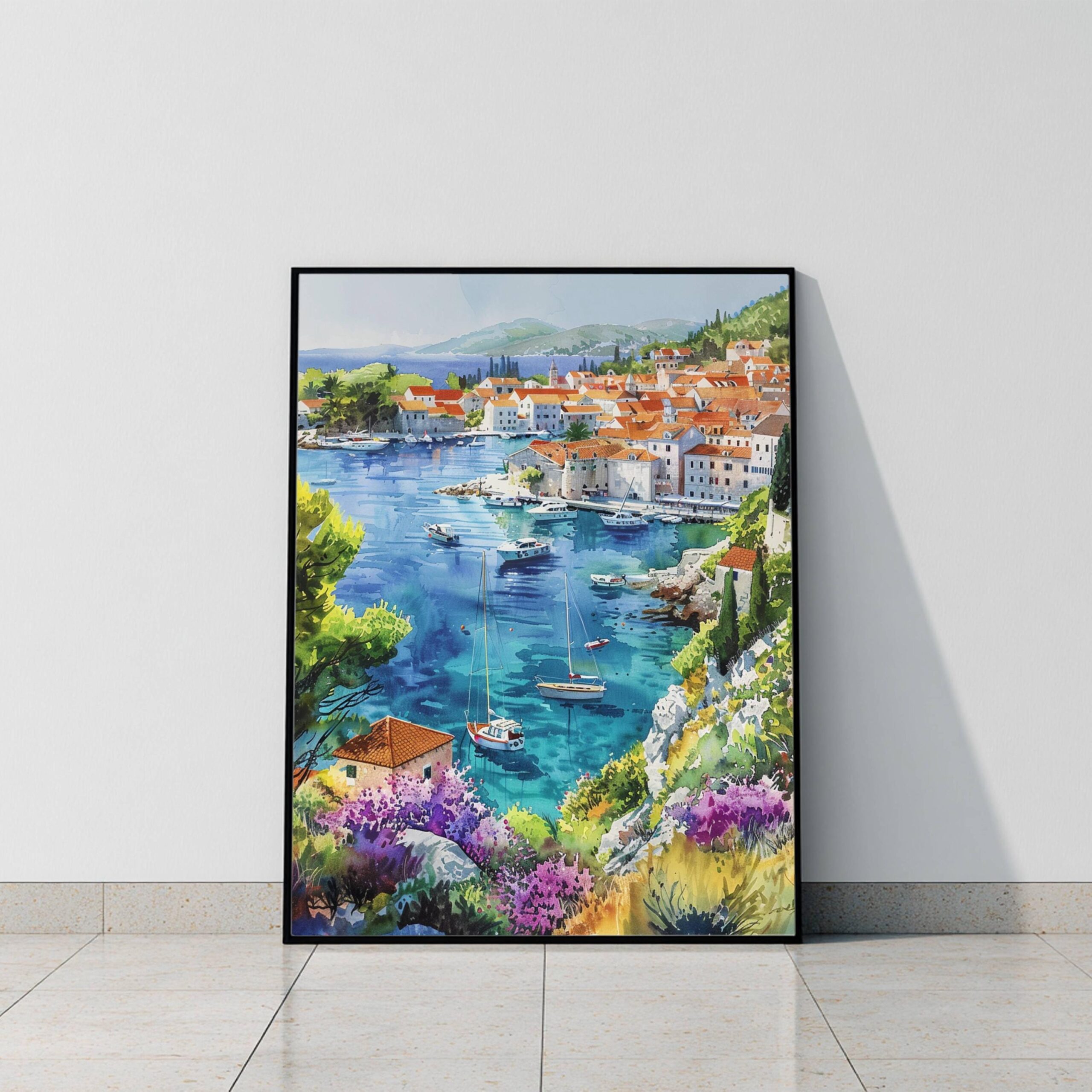 Hvar Island Croatia Watercolor Print: European Travel Art Poster - Image 9
