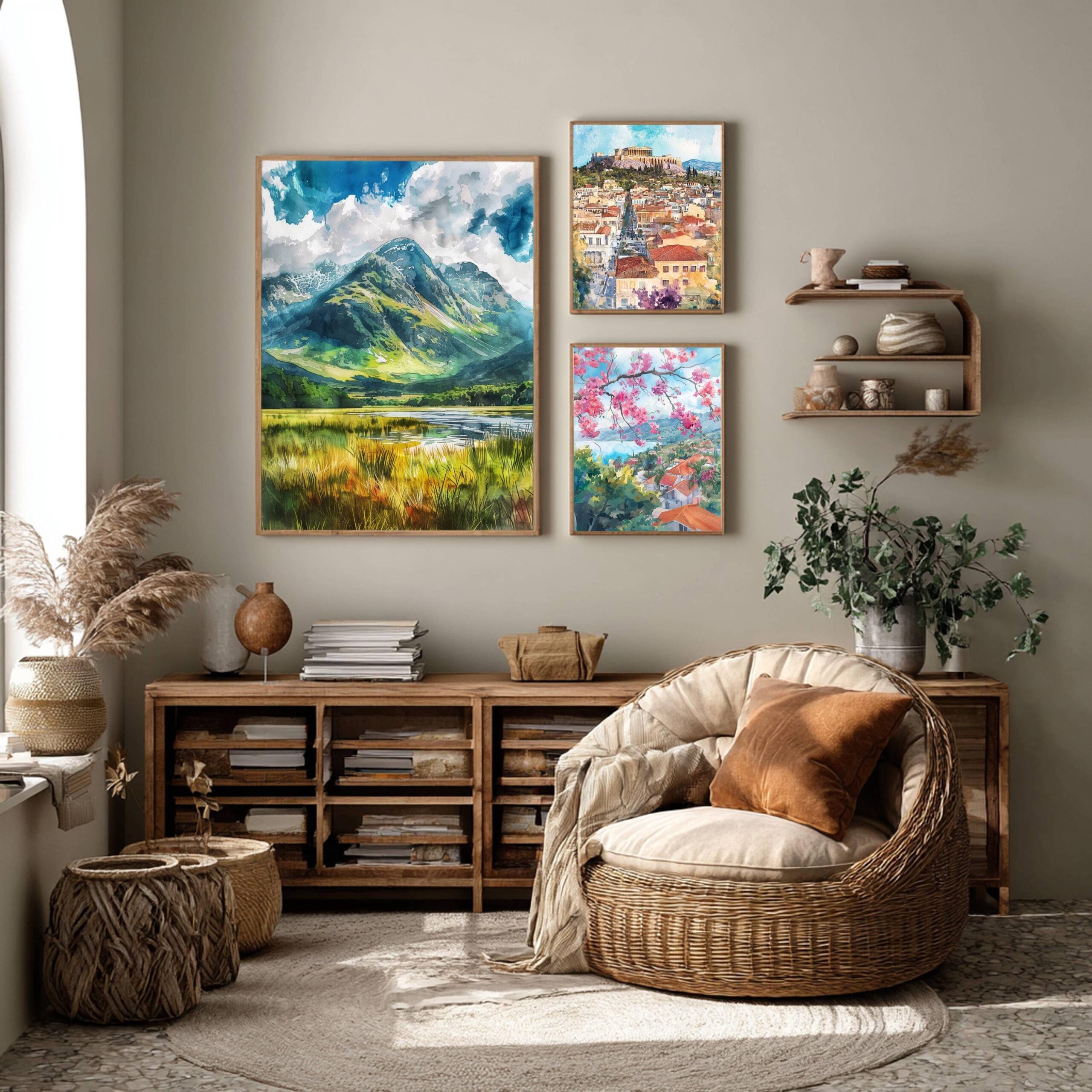 Ben Nevis Grampian Mountains Scotland Watercolor: Three Peaks Challenge Poster - Image 2