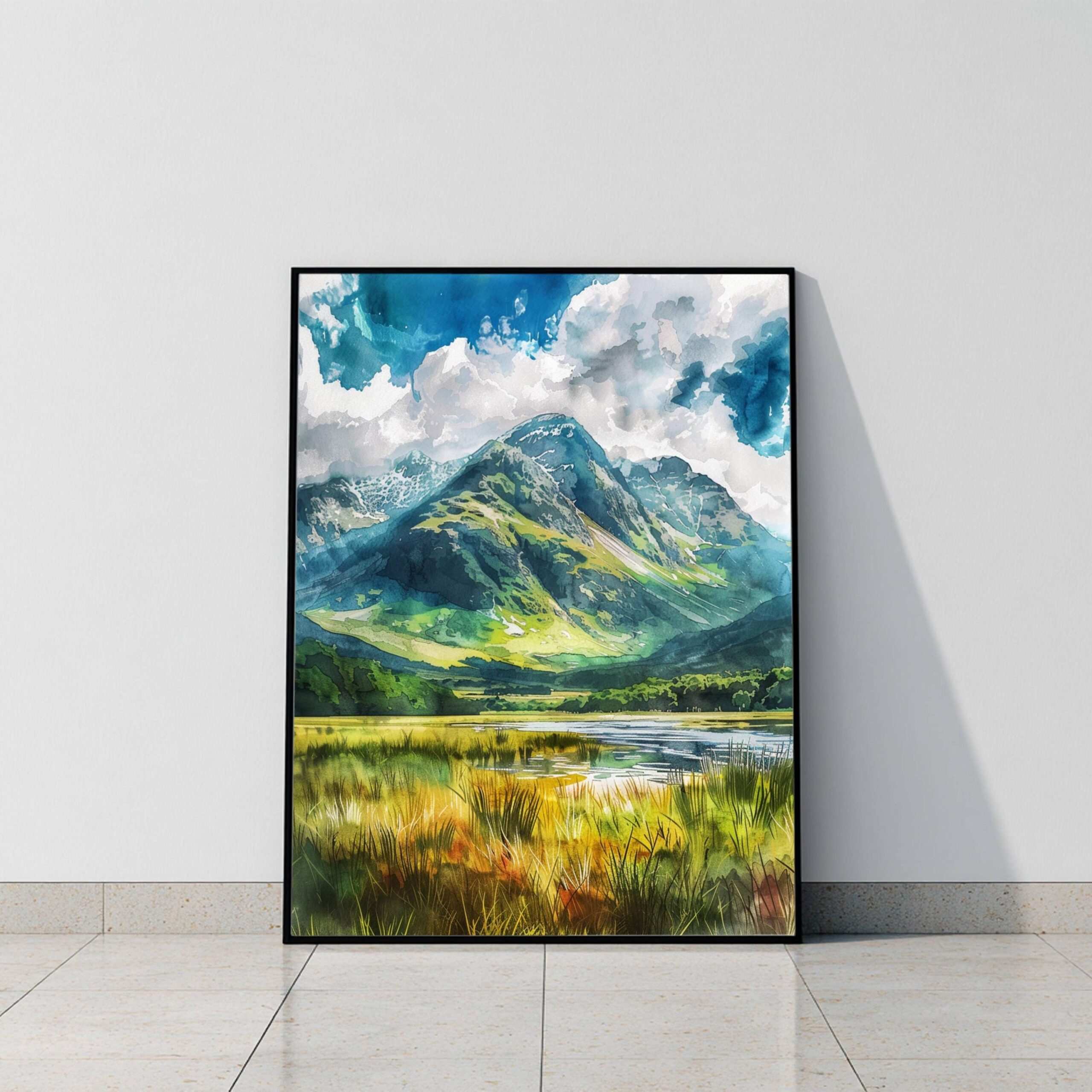 Ben Nevis Grampian Mountains Scotland Watercolor: Three Peaks Challenge Poster - Image 8