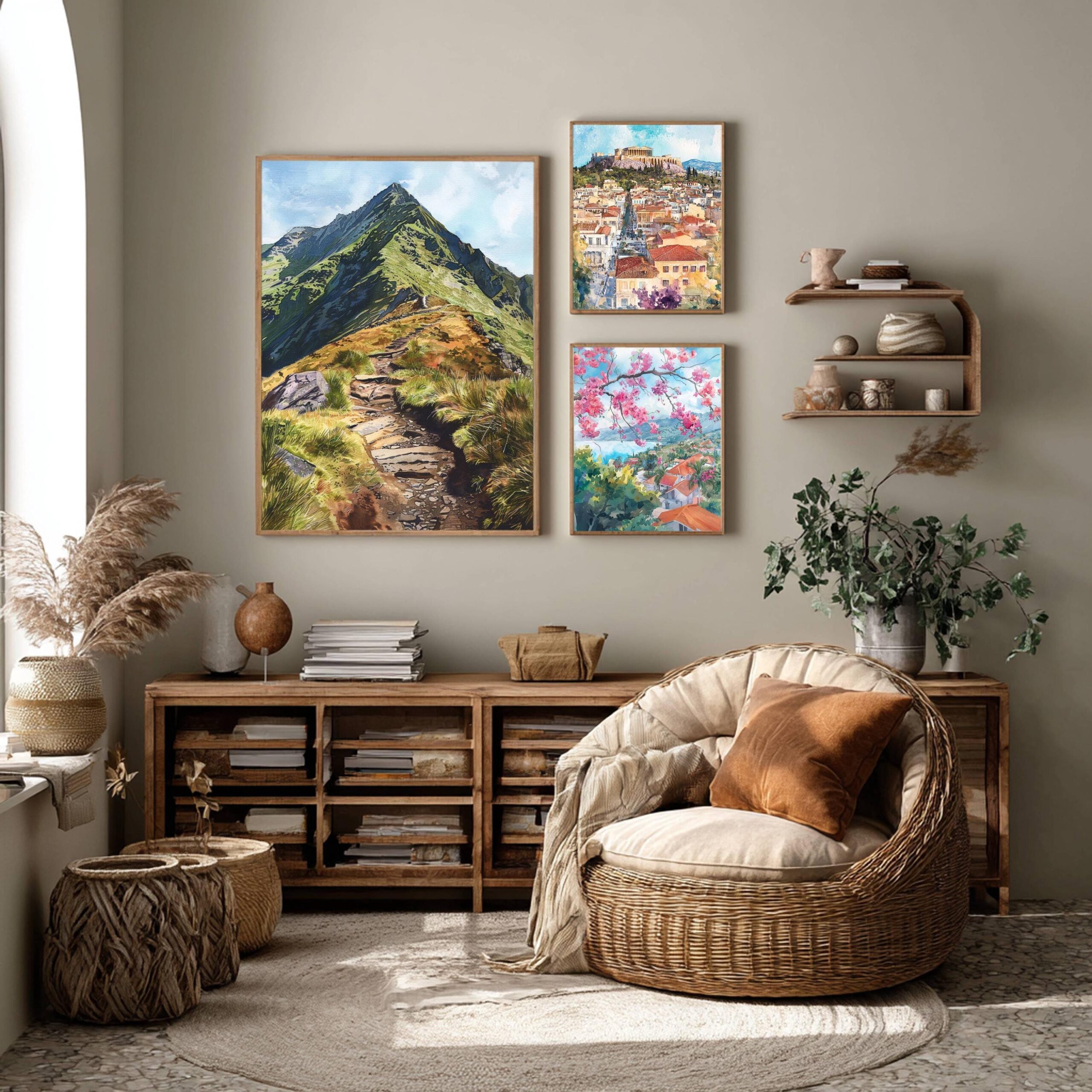 Mount Snowdon Snowdonia Wales UK Watercolor: Three Peaks Challenge Poster - Image 2