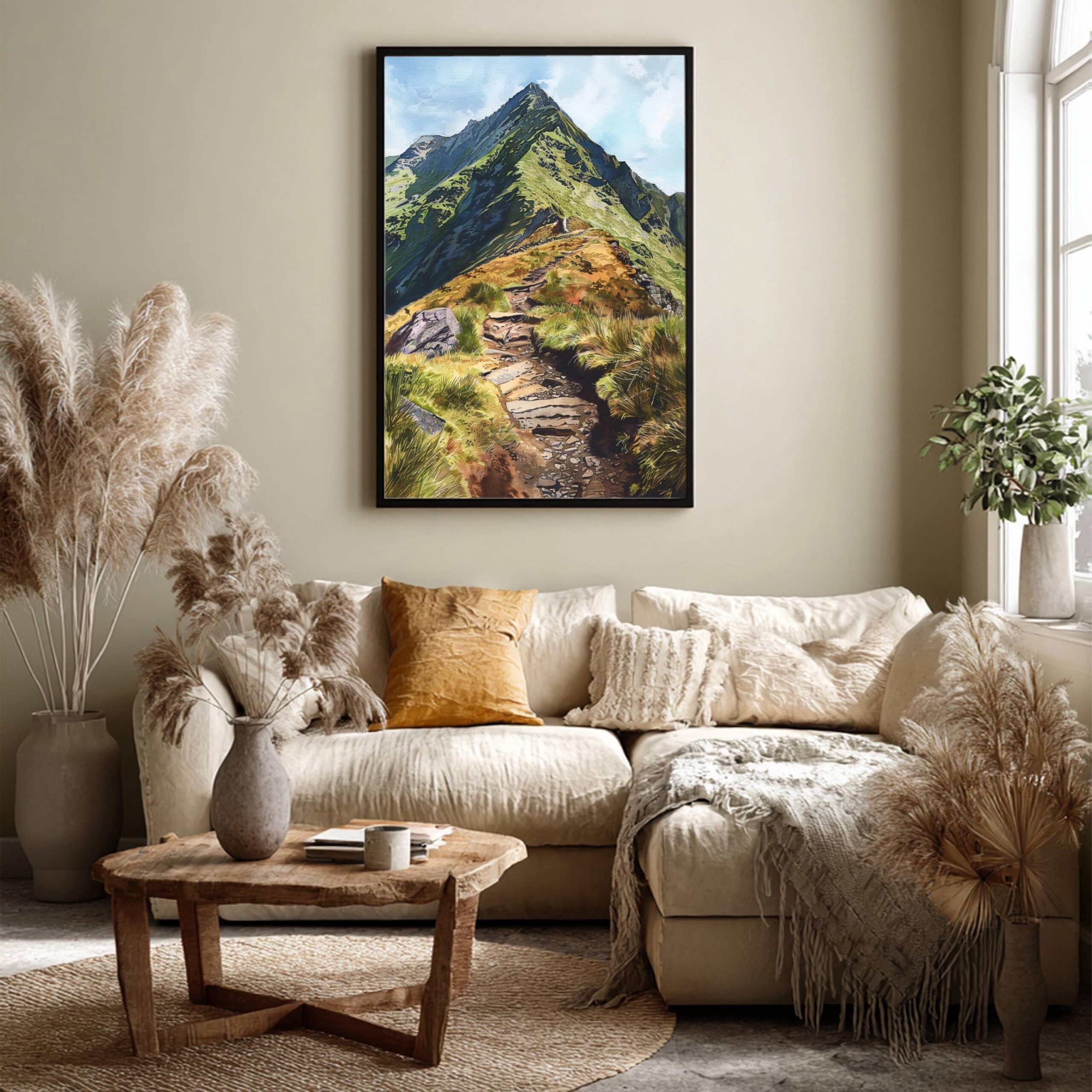Mount Snowdon Snowdonia Wales UK Watercolor: Three Peaks Challenge Poster - Image 8