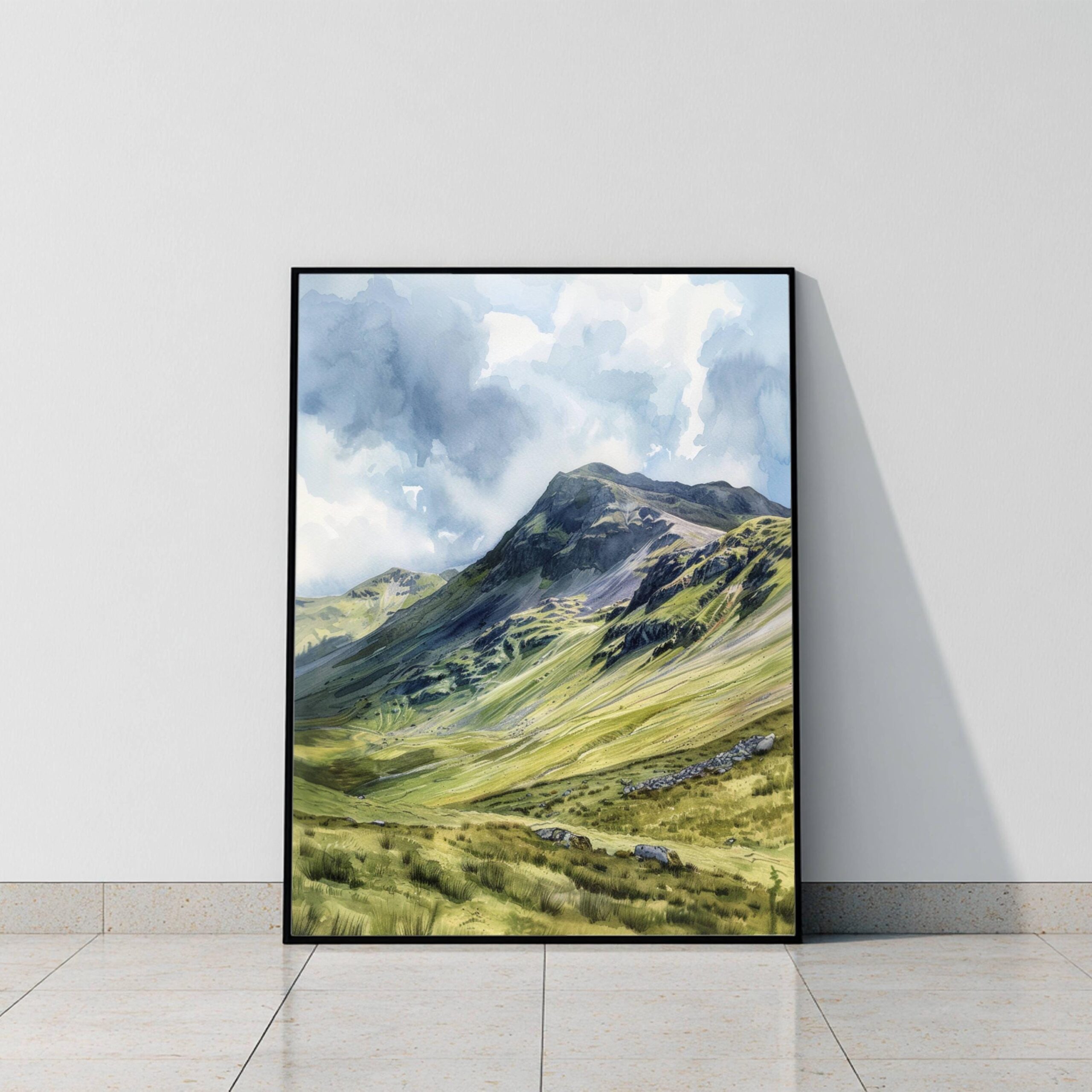Scafell Pike Cumbria England UK Watercolor: Three Peaks Challenge Poster - Image 9