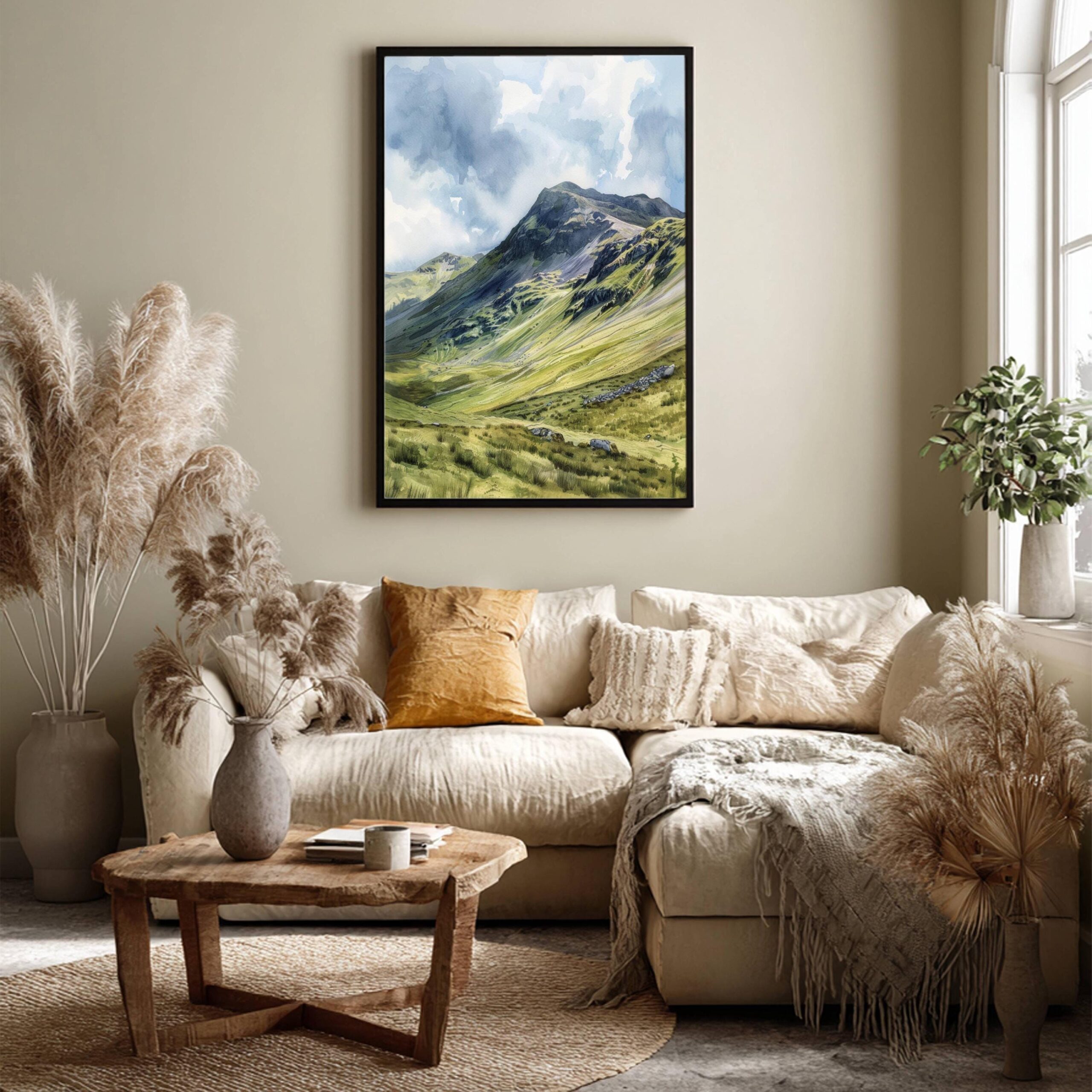 Scafell Pike Cumbria England UK Watercolor: Three Peaks Challenge Poster - Image 8