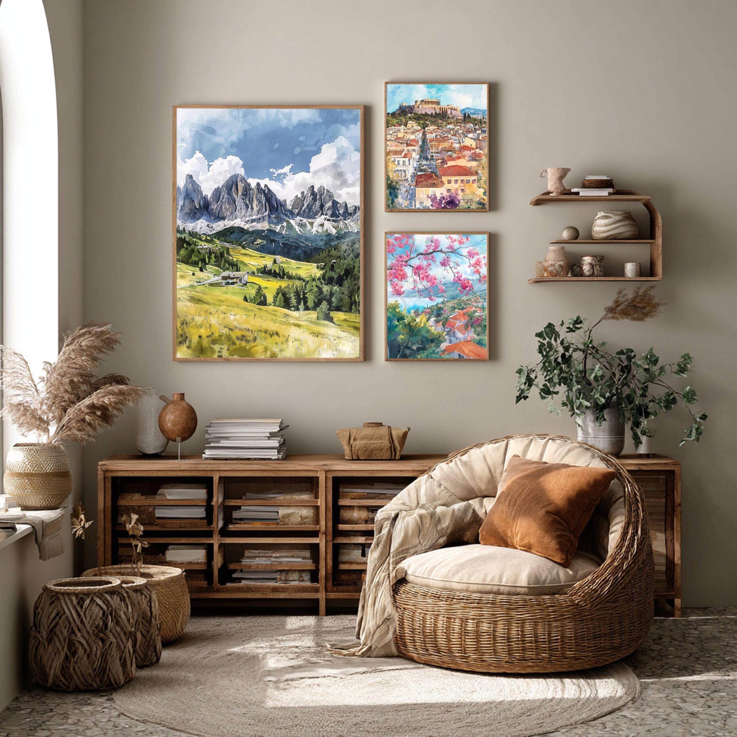 The Dolomite Mountains Watercolor: Italy Travel Poster - Image 3