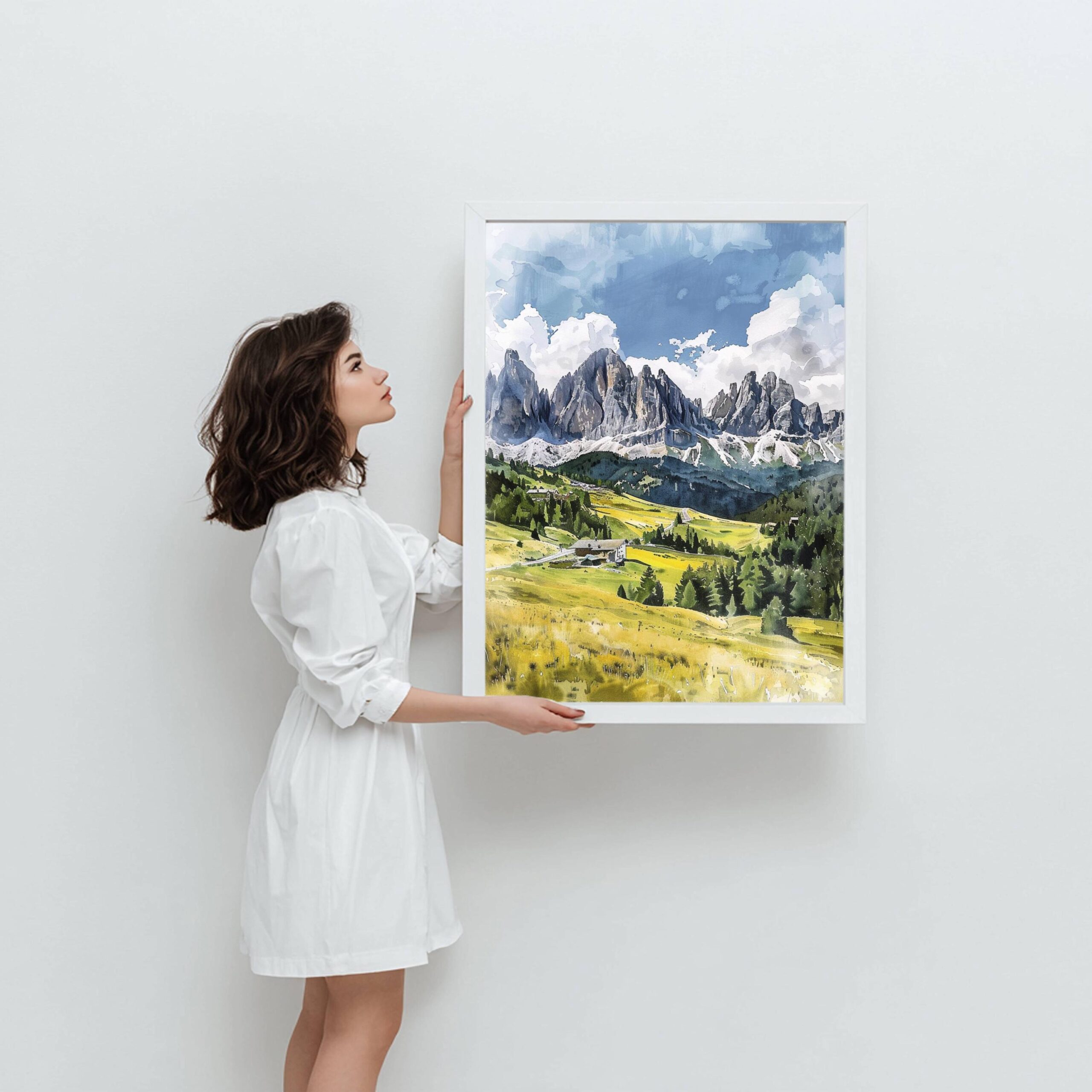 The Dolomite Mountains Watercolor: Italy Travel Poster - Image 5