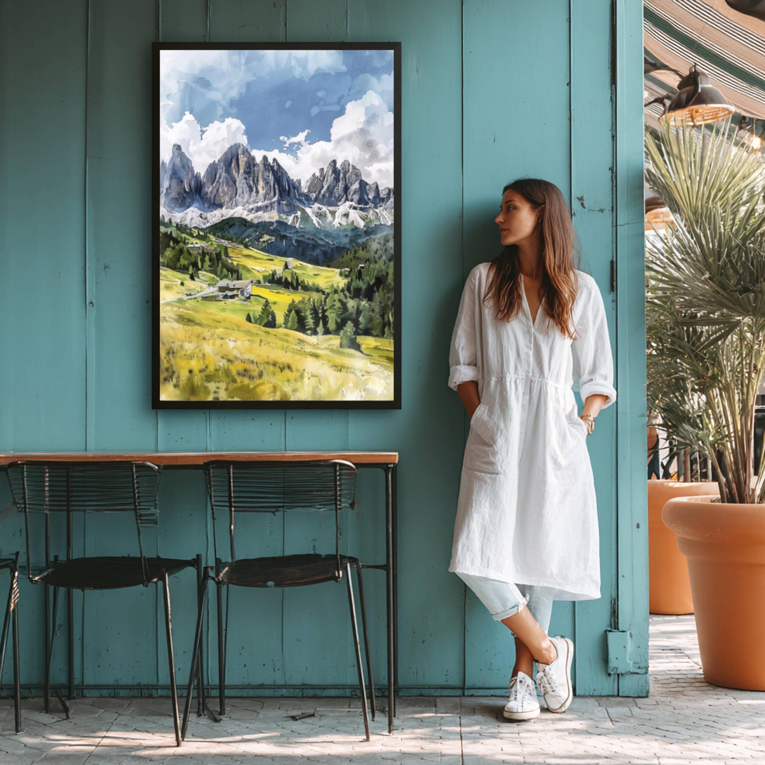 The Dolomite Mountains Watercolor: Italy Travel Poster - Image 7